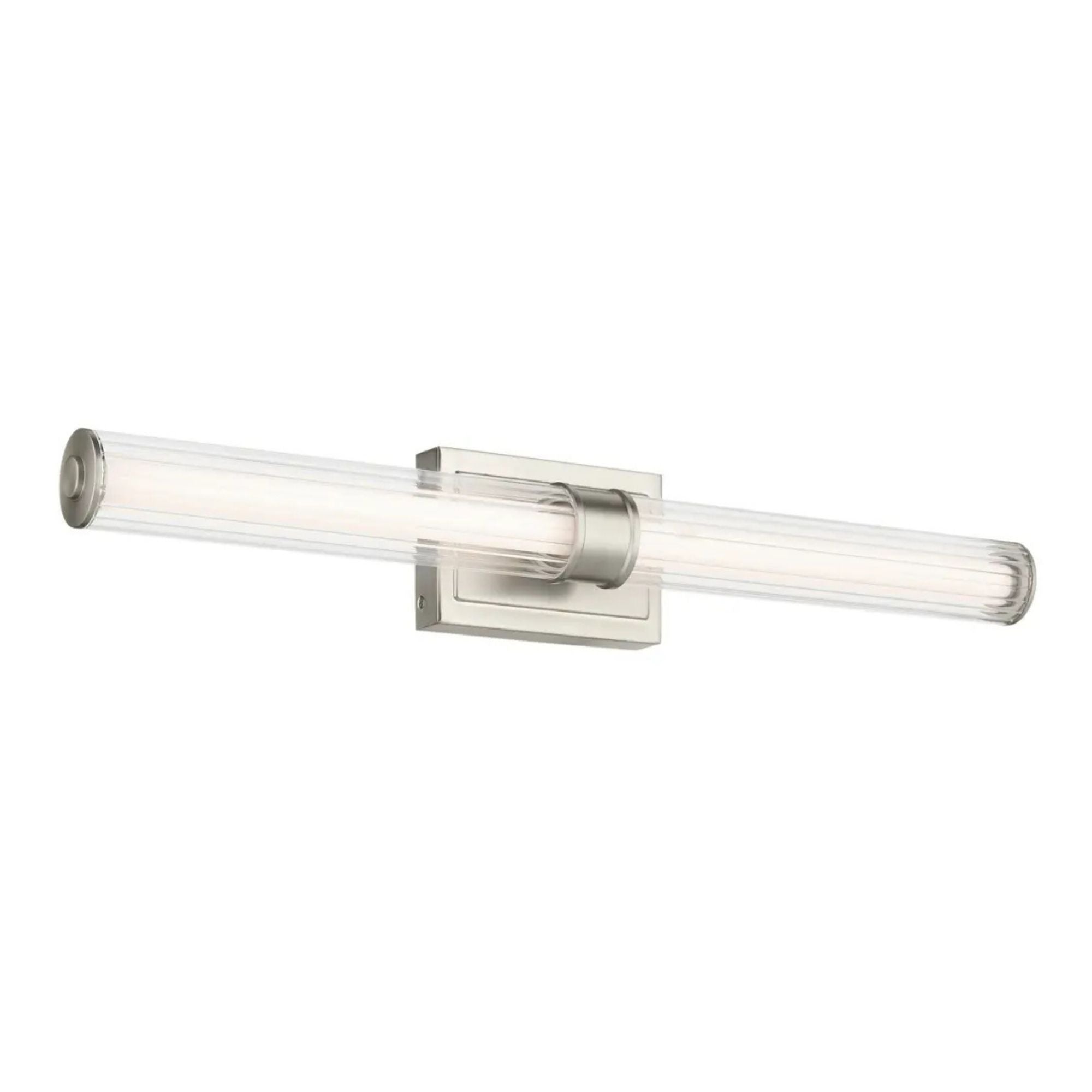 Laurene 31" LED Linear Bath Vanity, Brushed Nickel Finish, Fluted Glass