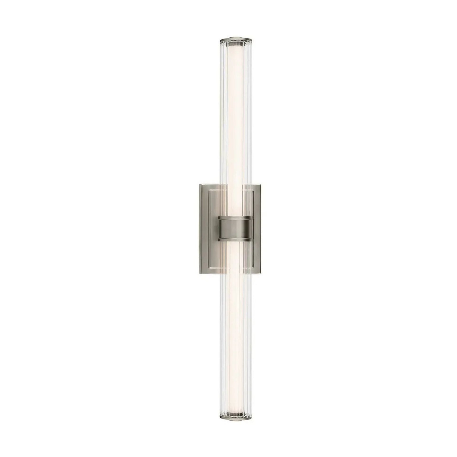 Kichler Lighting - Laurene 31" LED Linear Bath Vanity, Brushed Nickel Finish, Fluted Glass | Bees Lighting