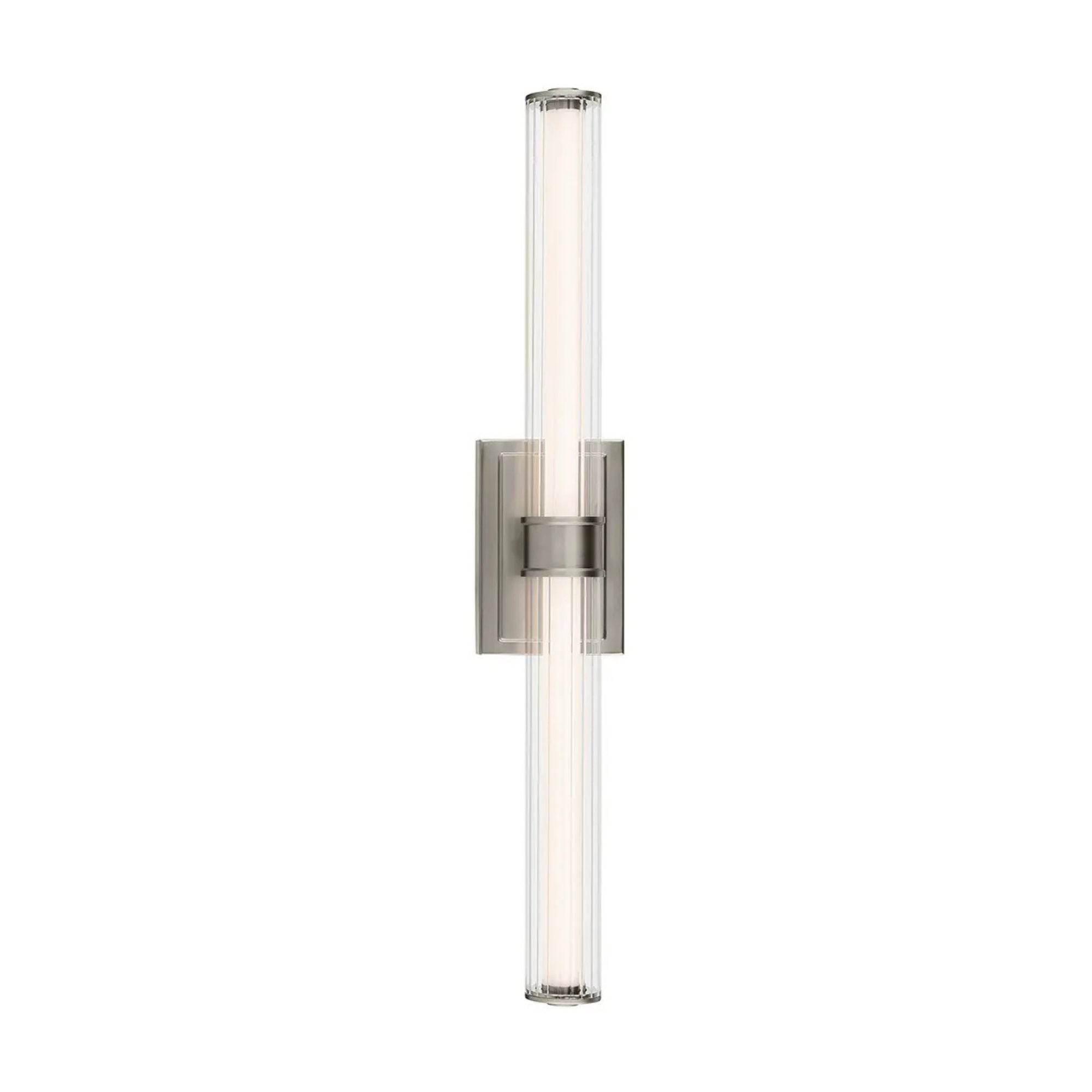 Kichler Lighting - Laurene 31" LED Linear Bath Vanity, Brushed Nickel Finish, Fluted Glass | Bees Lighting