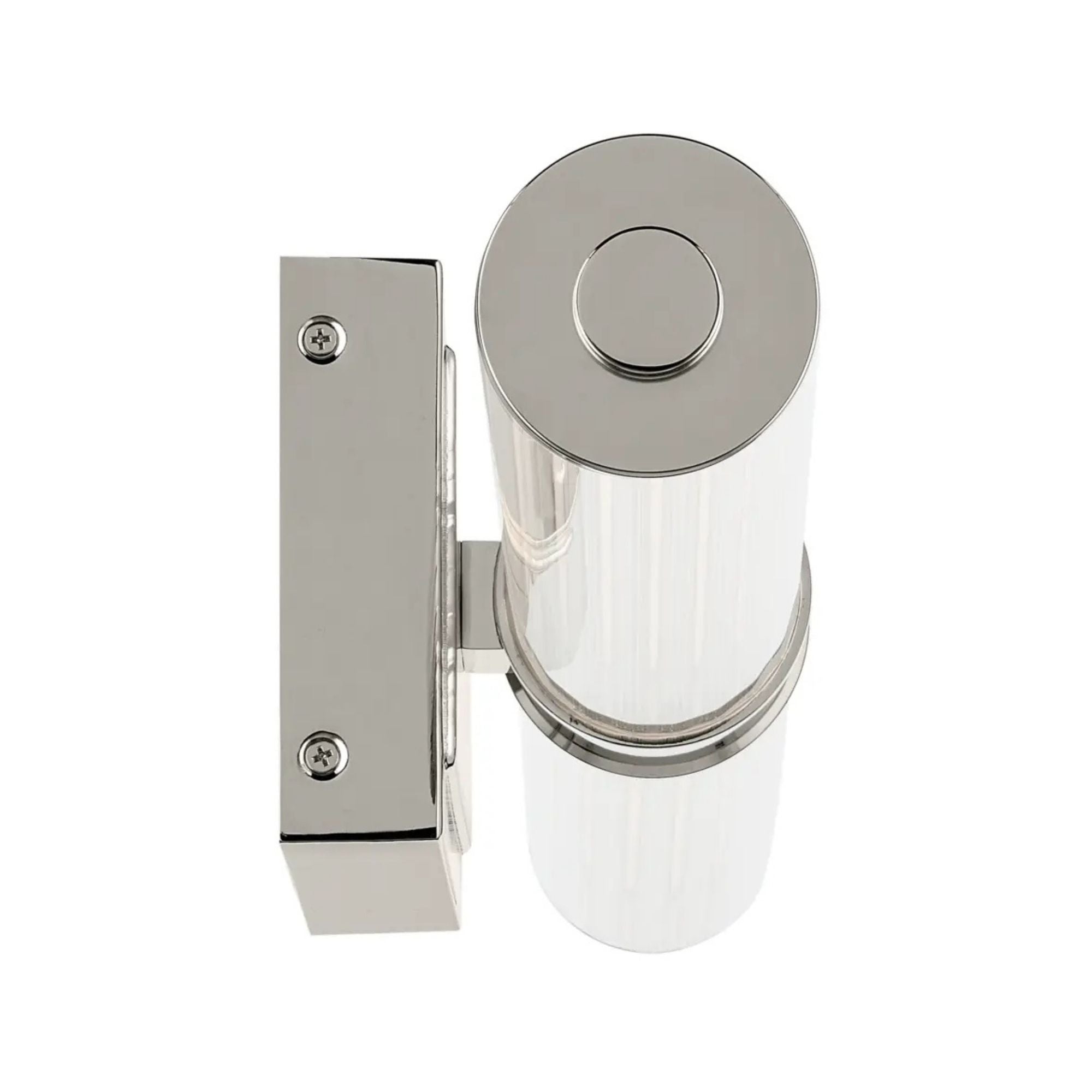 Laurene 31" LED Linear Bath Vanity, Polished Nickel Finish, Fluted Glass