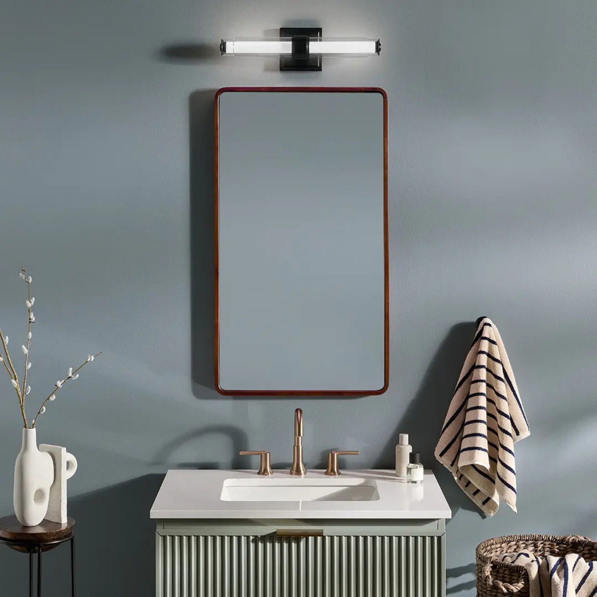 Kichler Lighting - Laurene 27" LED Linear Bath Vanity, Black Finish | Bees Lighting