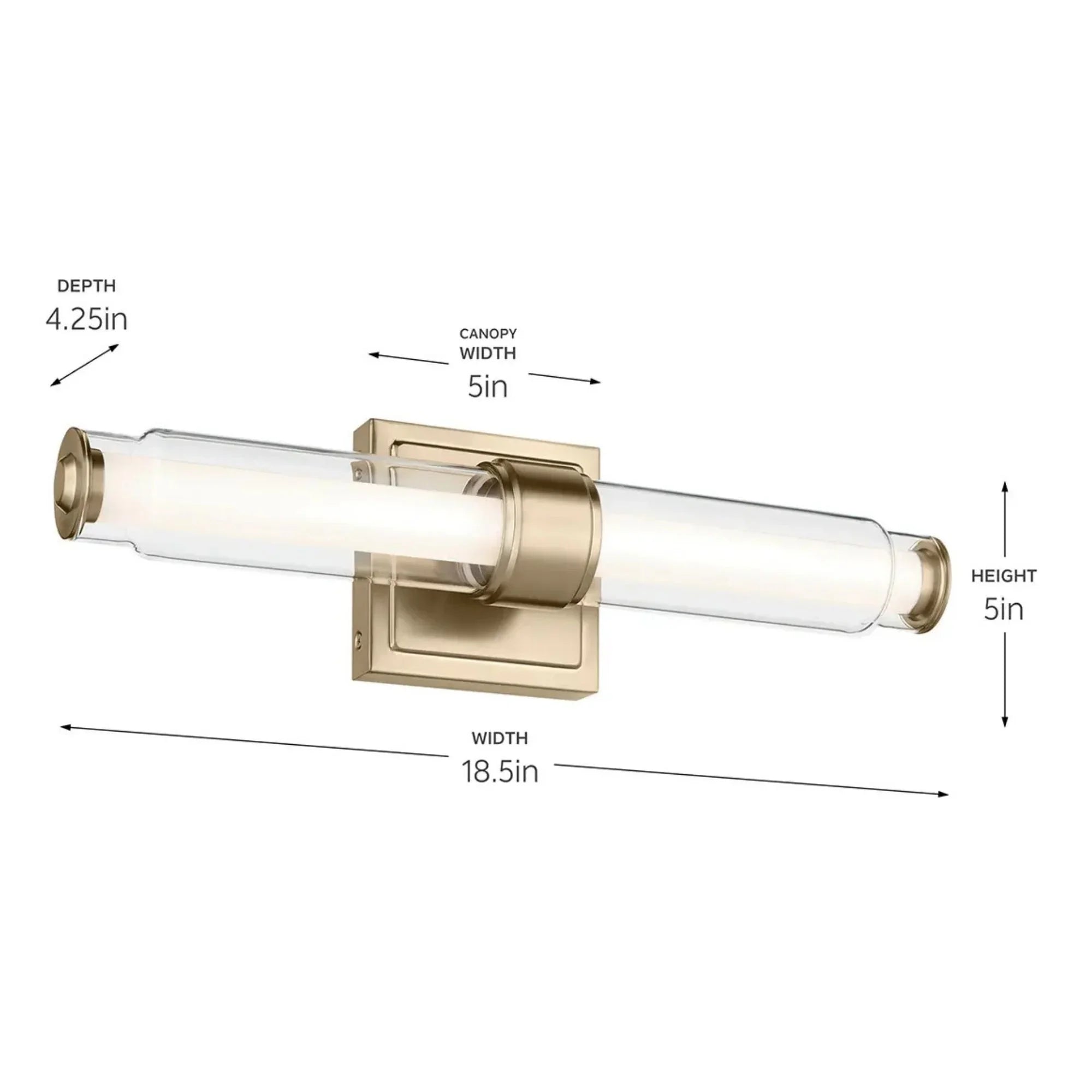 Kichler Lighting - Laurene 27" LED Linear Bath Vanity, Champagne Bronze Finish | Bees Lighting