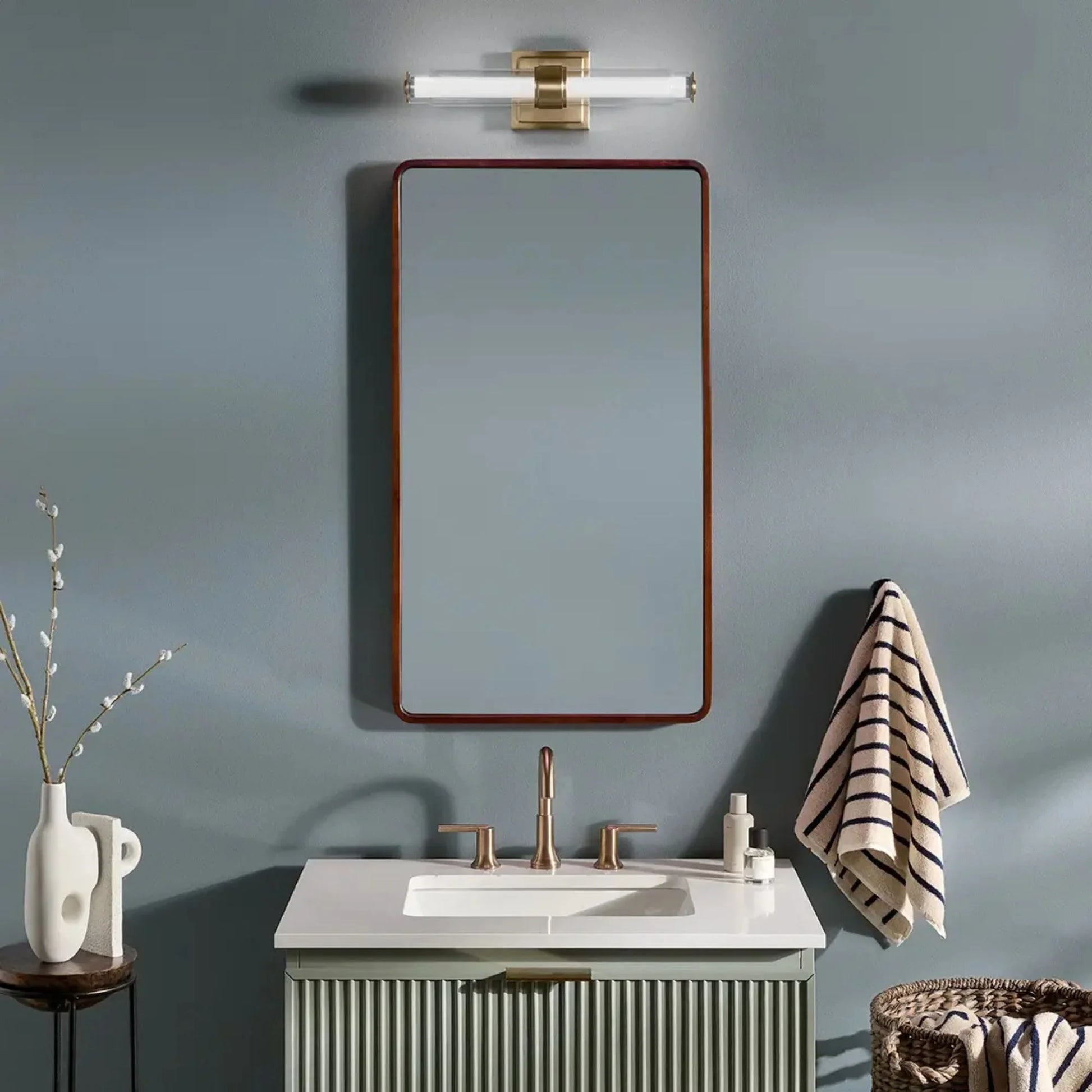 Kichler Lighting - Laurene 27" LED Linear Bath Vanity, Champagne Bronze Finish | Bees Lighting