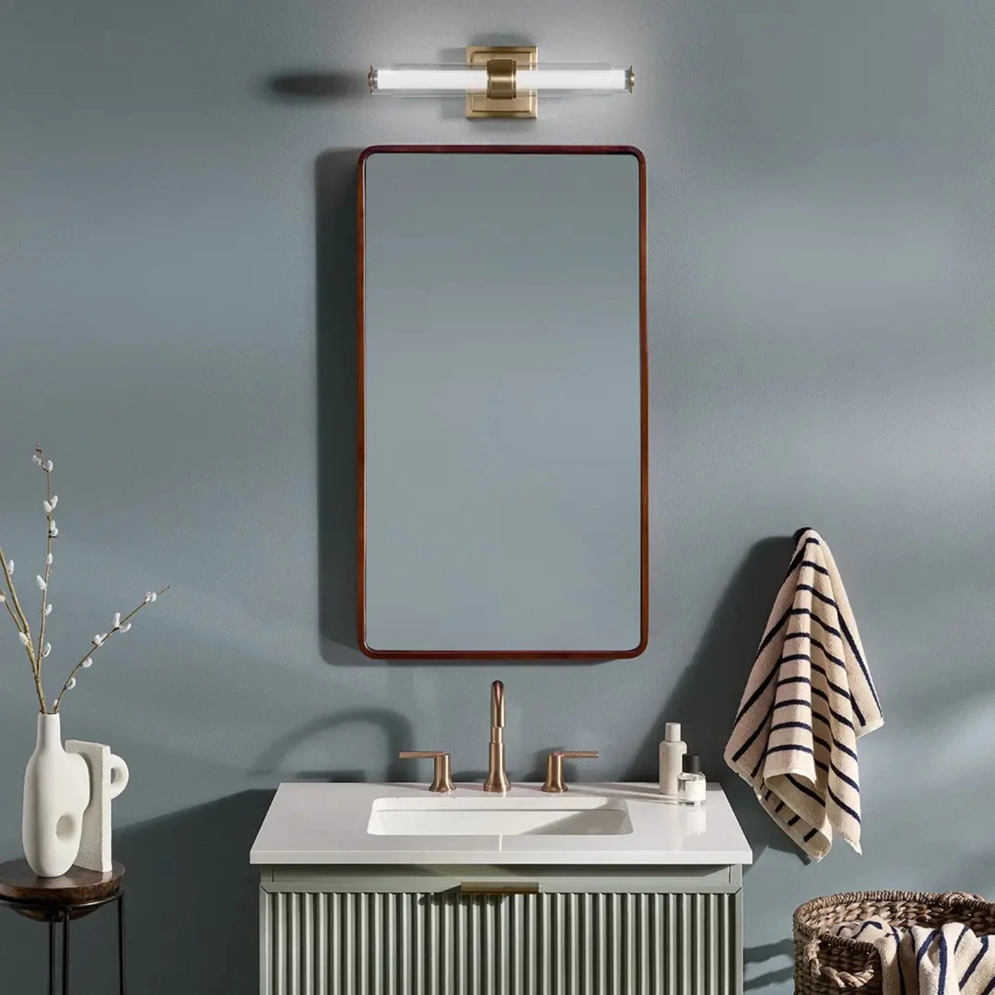 Kichler Lighting - Laurene 27" LED Linear Bath Vanity, Champagne Bronze Finish | Bees Lighting
