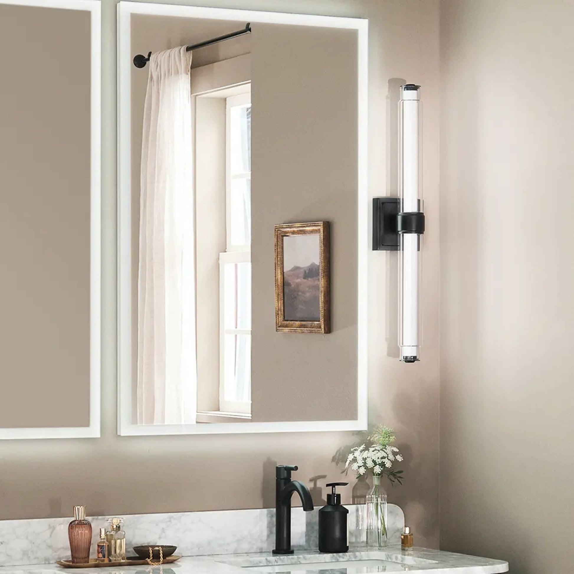 Kichler Lighting - Laurene 19" LED Linear Bath Vanity, Black Finish | Bees Lighting