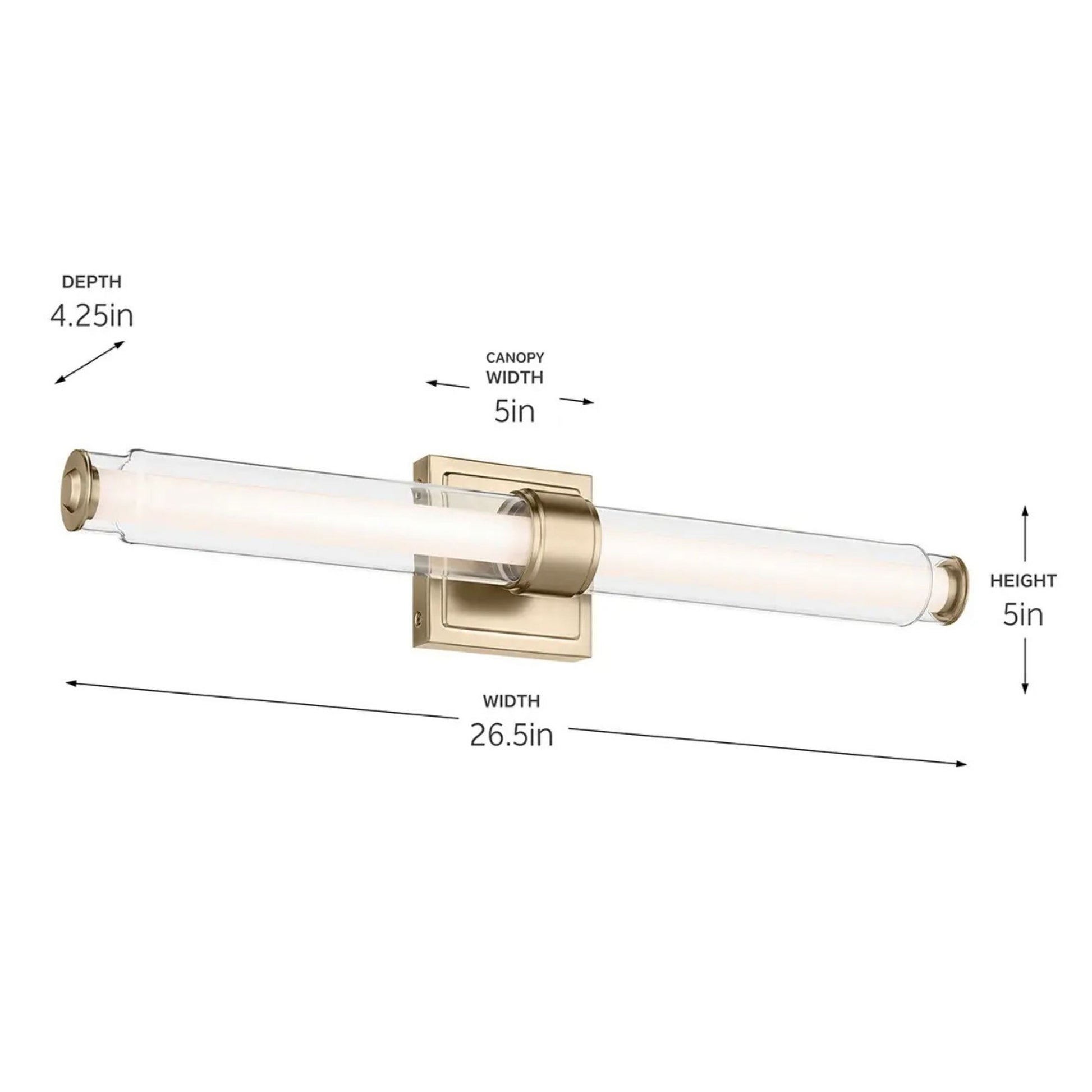 Kichler Lighting - Laurene 19" LED Linear Bath Vanity, Champagne Bronze Finish | Bees Lighting