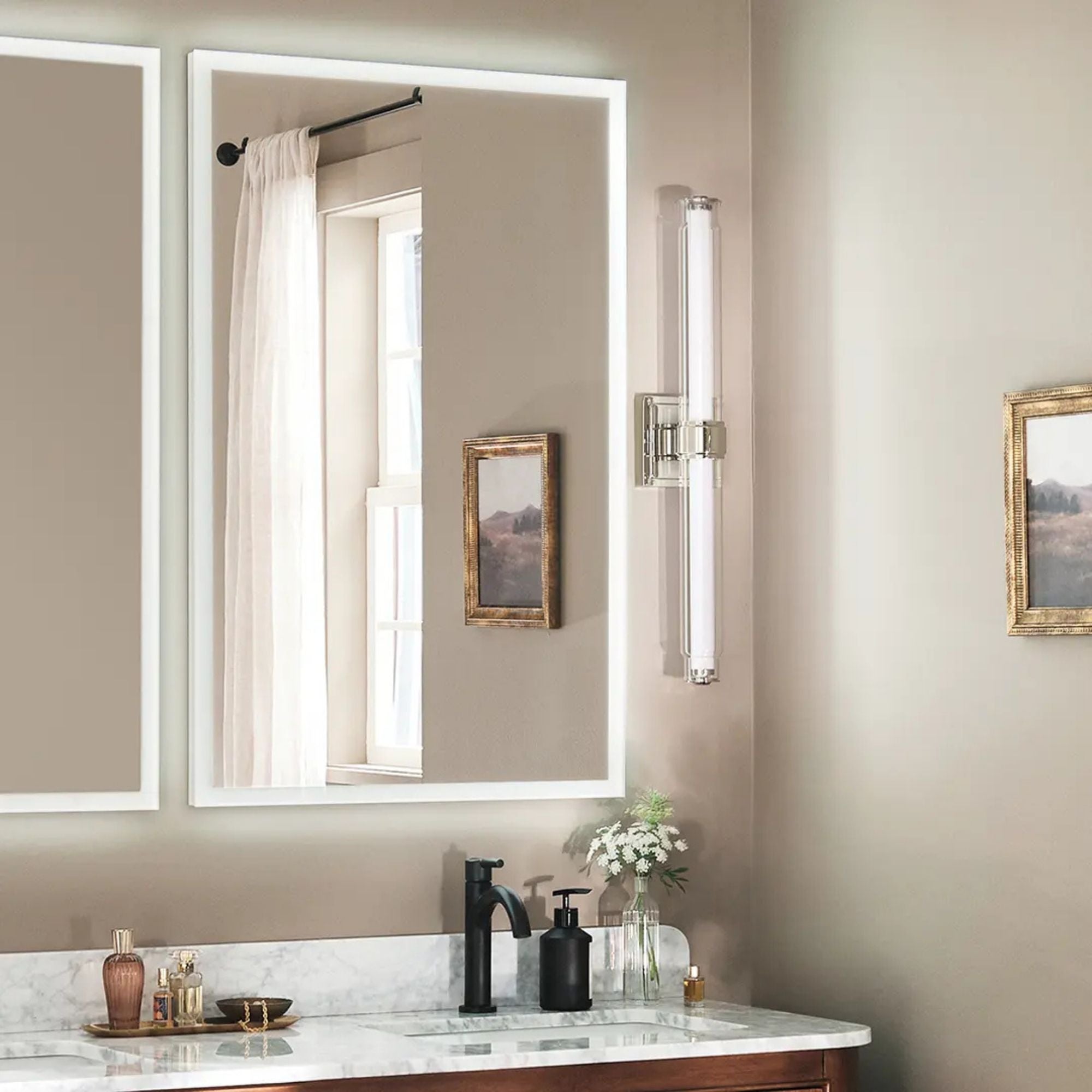 Laurene 19" LED Linear Bath Vanity, Polished Nickel Finish