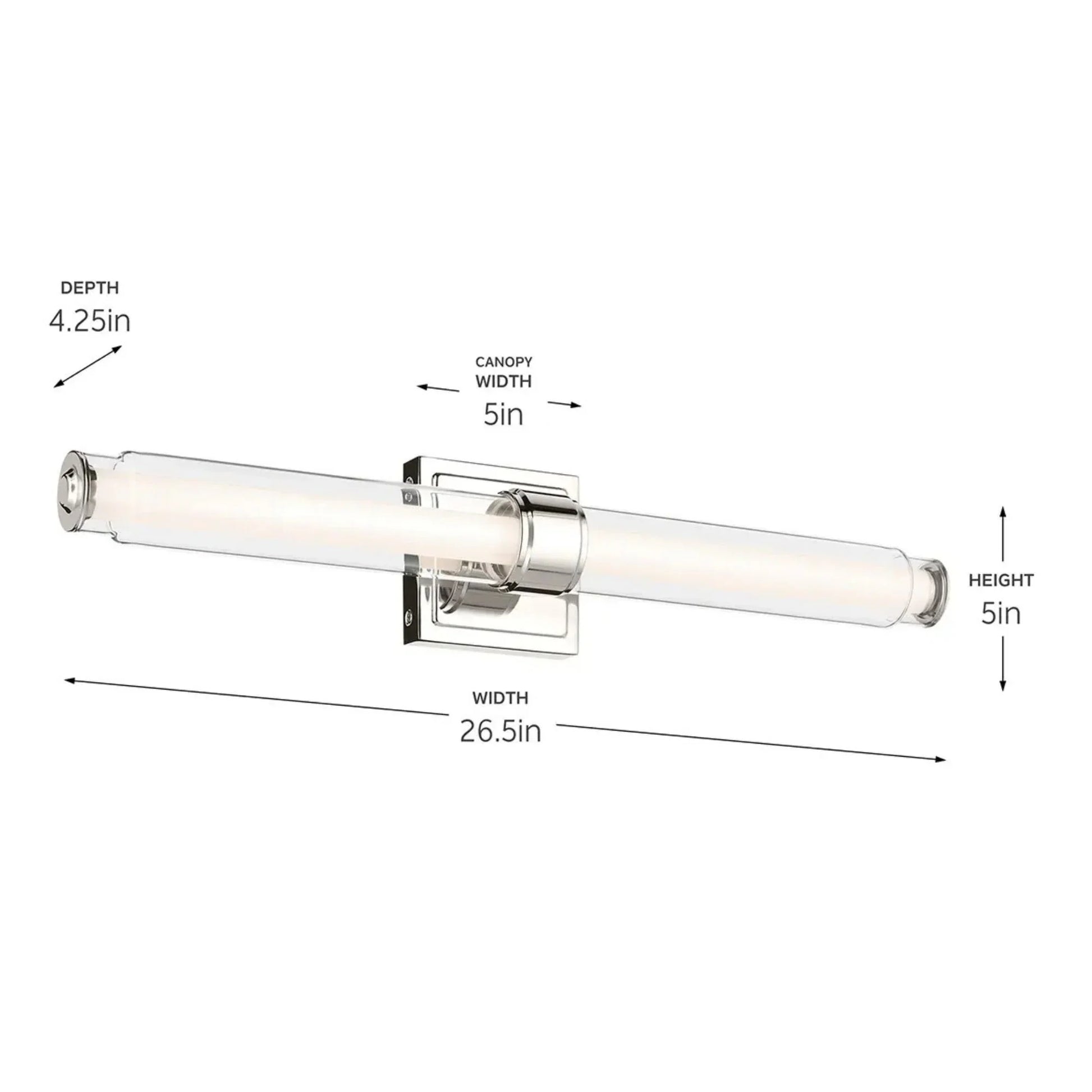 Kichler Lighting - Laurene 19" LED Linear Bath Vanity, Polished Nickel Finish | Bees Lighting