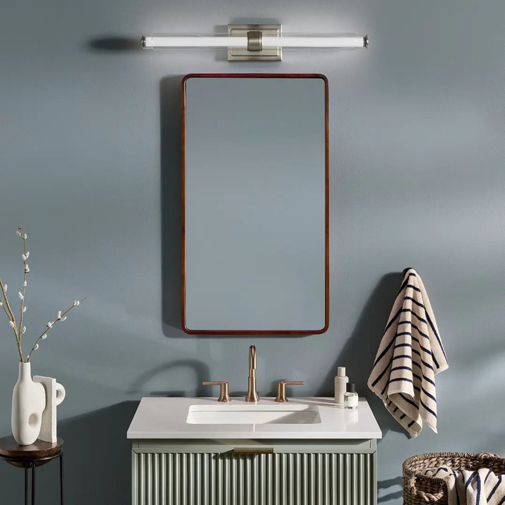 Kichler Lighting - Laurene 31" LED Linear Bath Vanity, Polished Nickel Finish | Bees Lighting