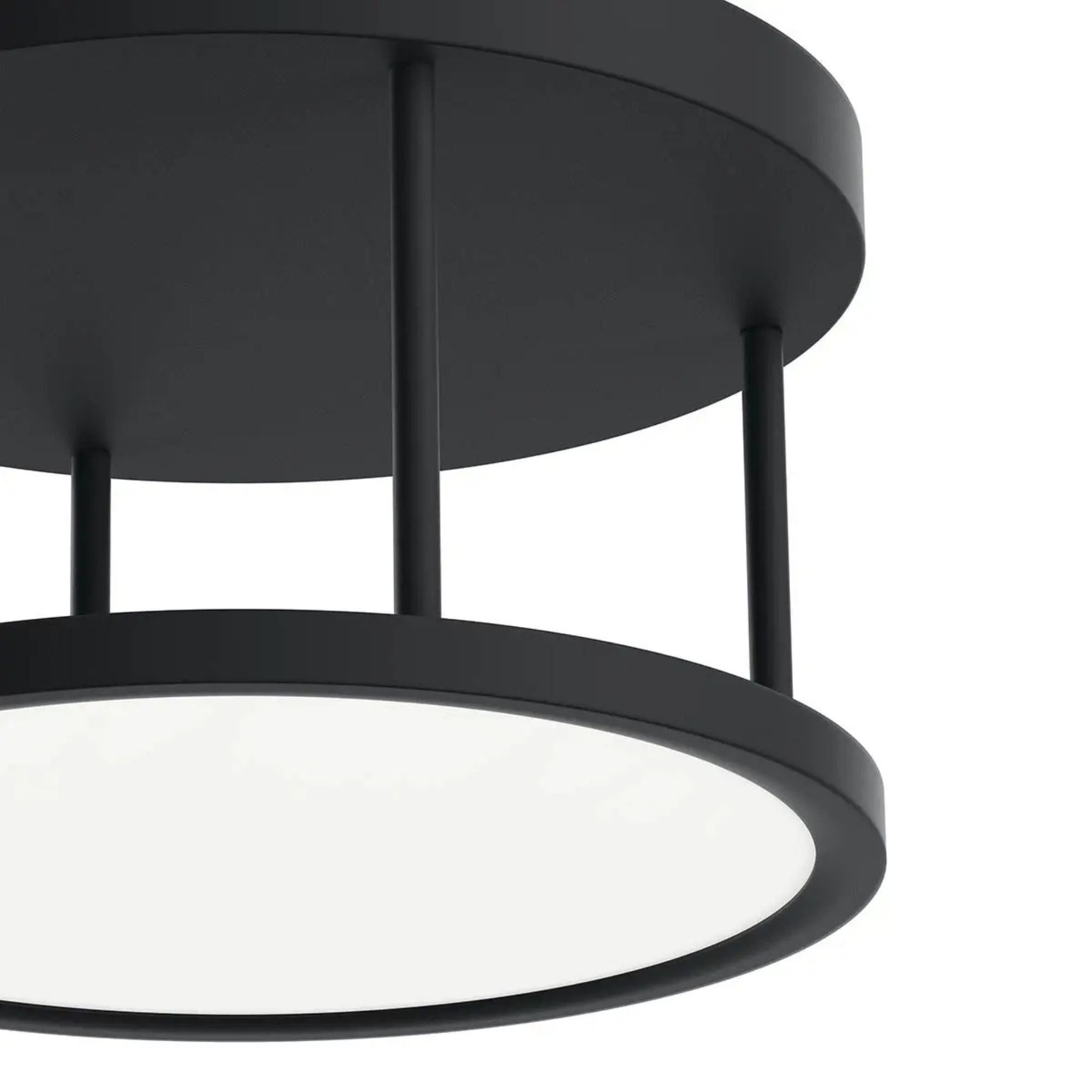 Lavi 15" LED Semi-Flush Mount, Matte Black Finish