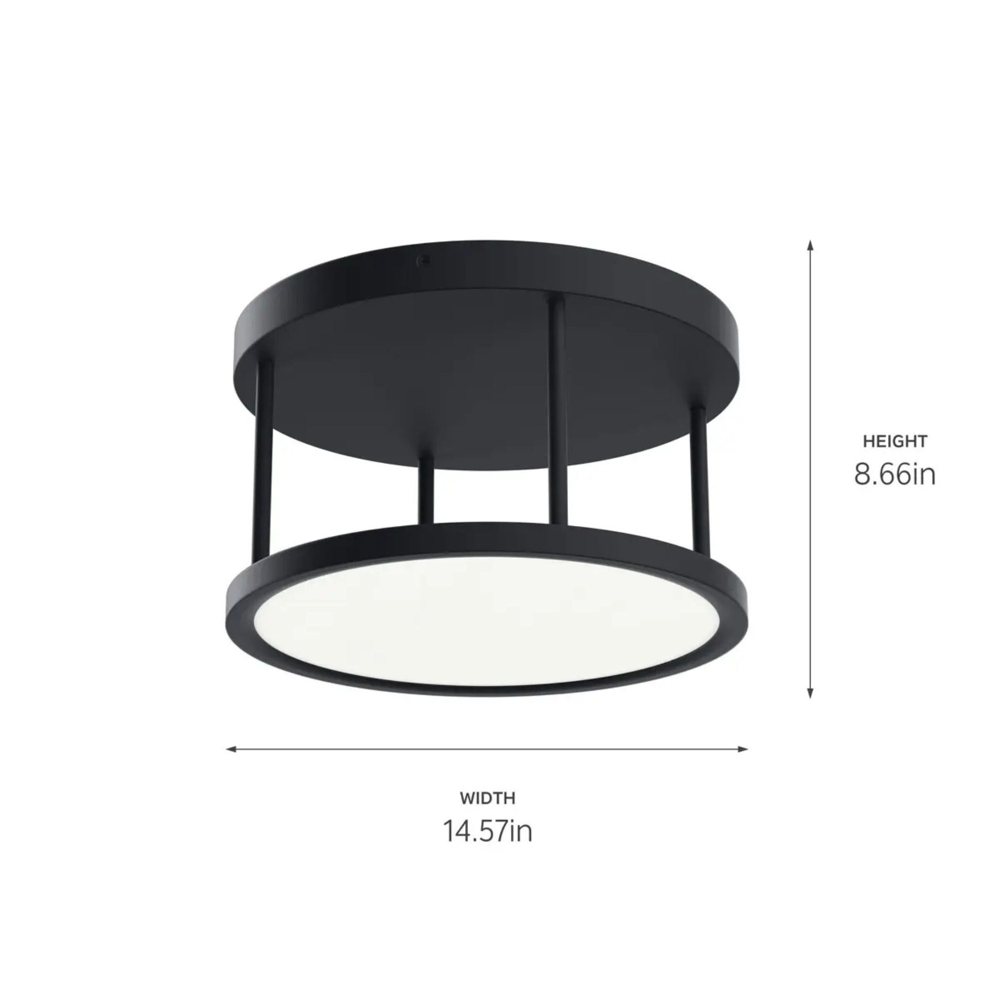 Lavi 15" LED Semi-Flush Mount, Matte Black Finish