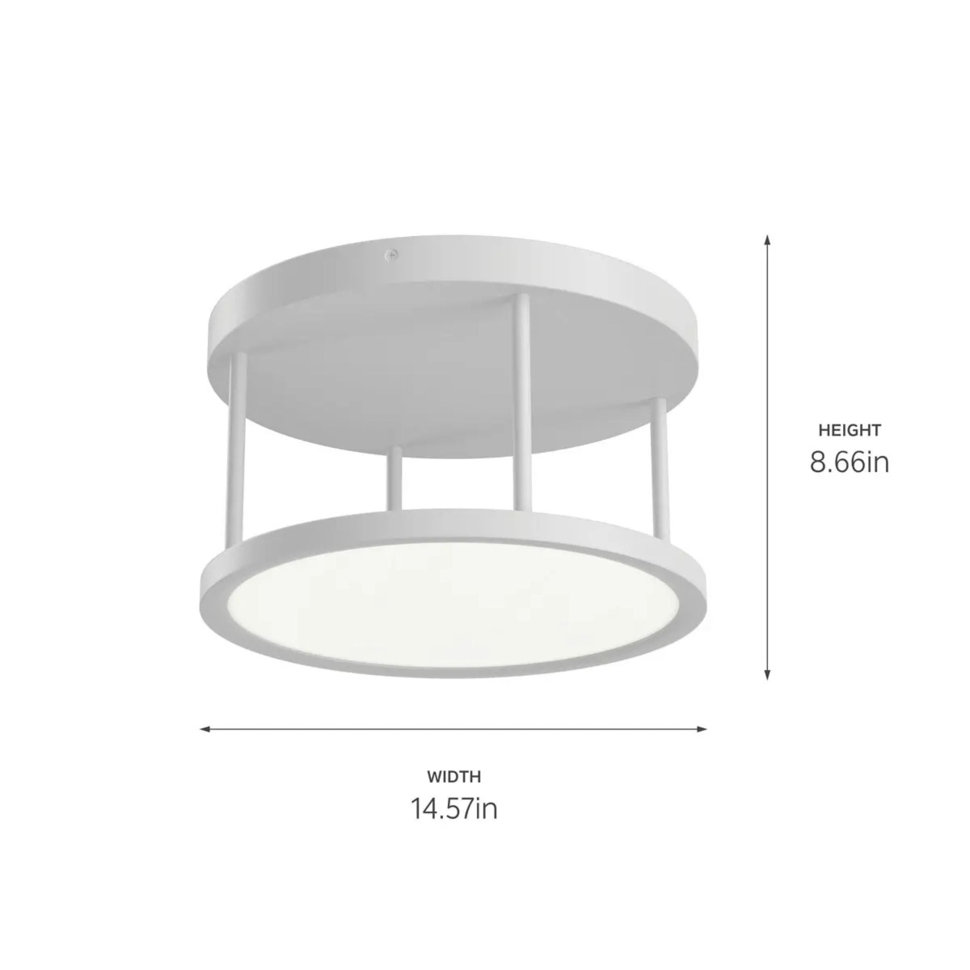 Lavi 15" LED Semi-Flush Mount, White Finish