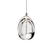 Lavinia Mini Pendant 5.5 in. LED, Chrome with Bubble Crystal & Etched Acrylic