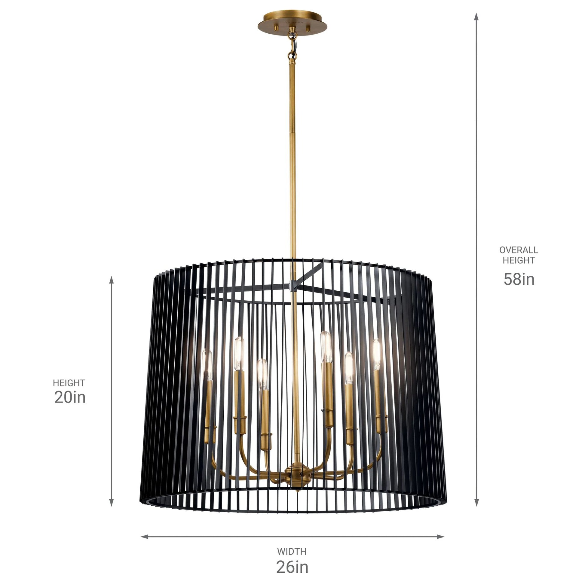 Kichler Lighting - Linara 26" 6-Light Chandelier, Black Finish | Bees Lighting