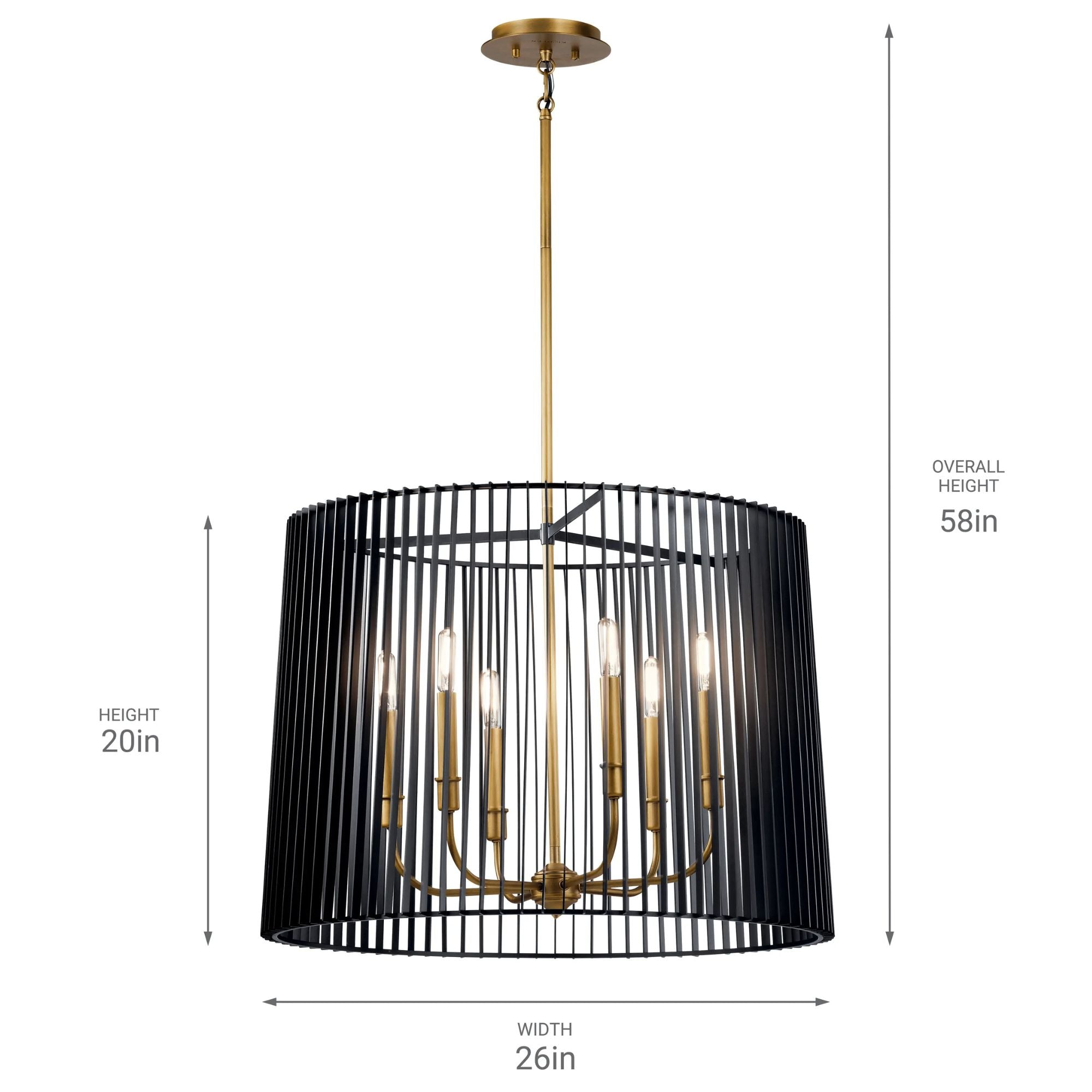 Kichler Lighting - Linara 26" 6-Light Chandelier, Black Finish | Bees Lighting