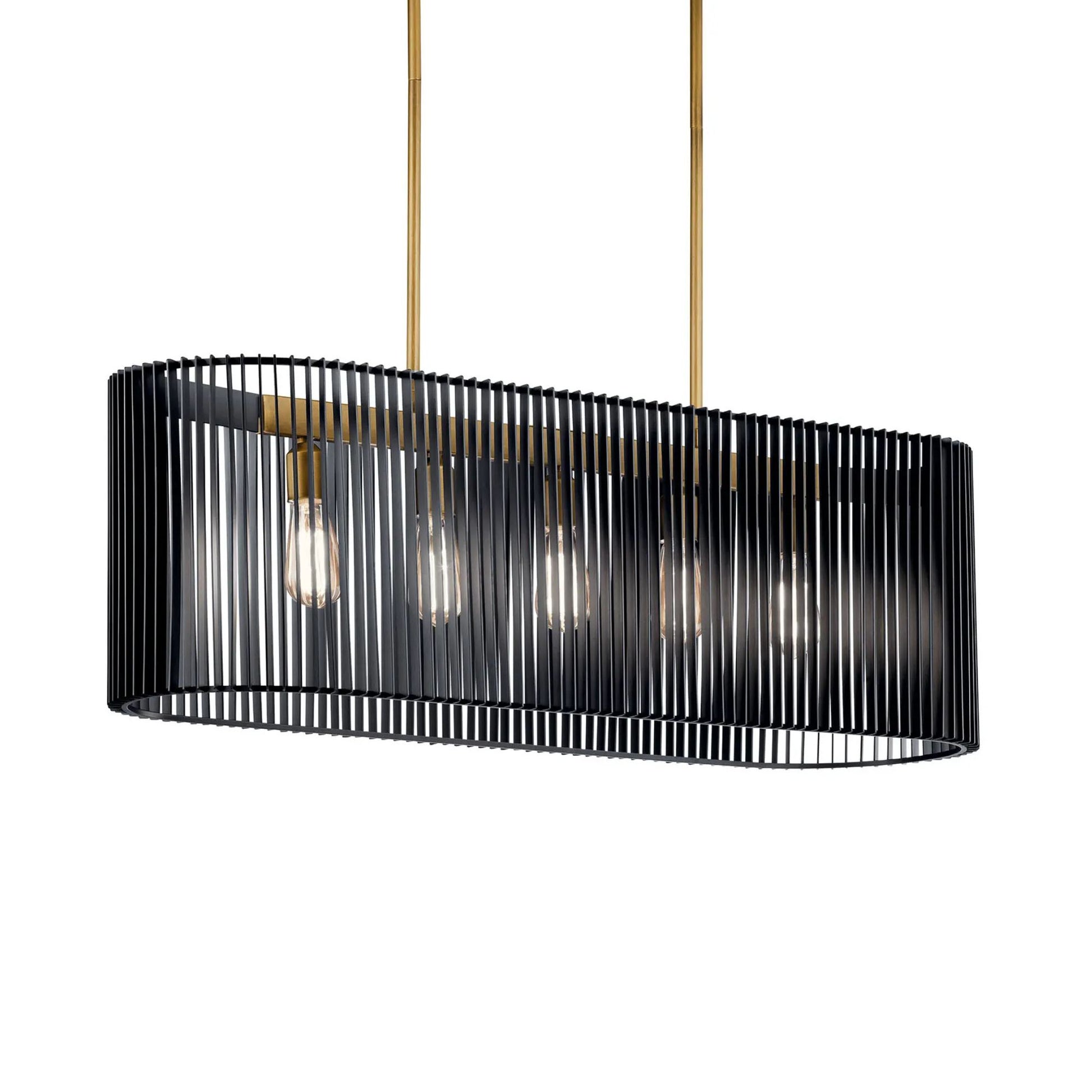 Kichler Lighting - Linara 40" 5-Light Linear Chandelier, Black Finish | Bees Lighting