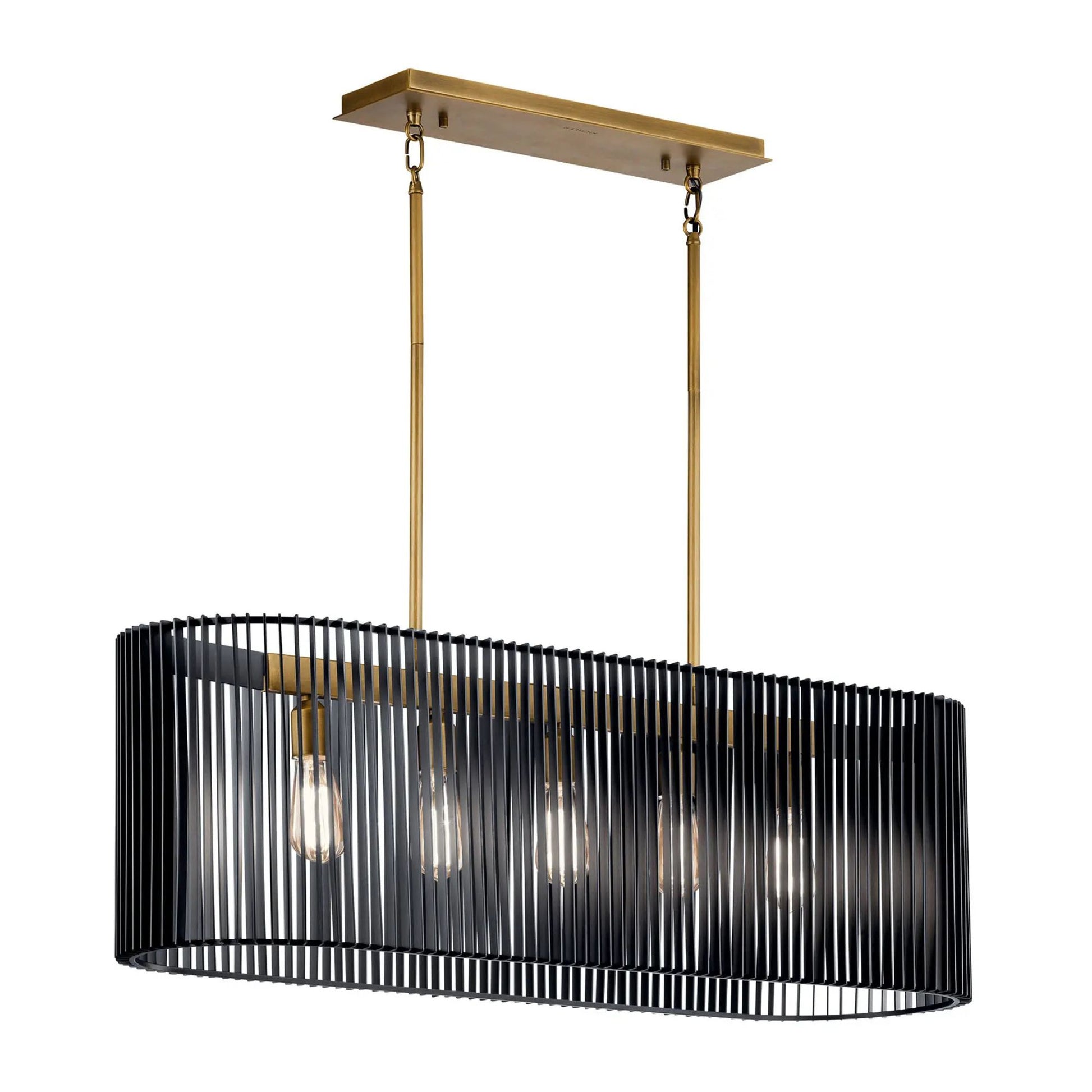 Kichler Lighting - Linara 40" 5-Light Linear Chandelier, Black Finish | Bees Lighting
