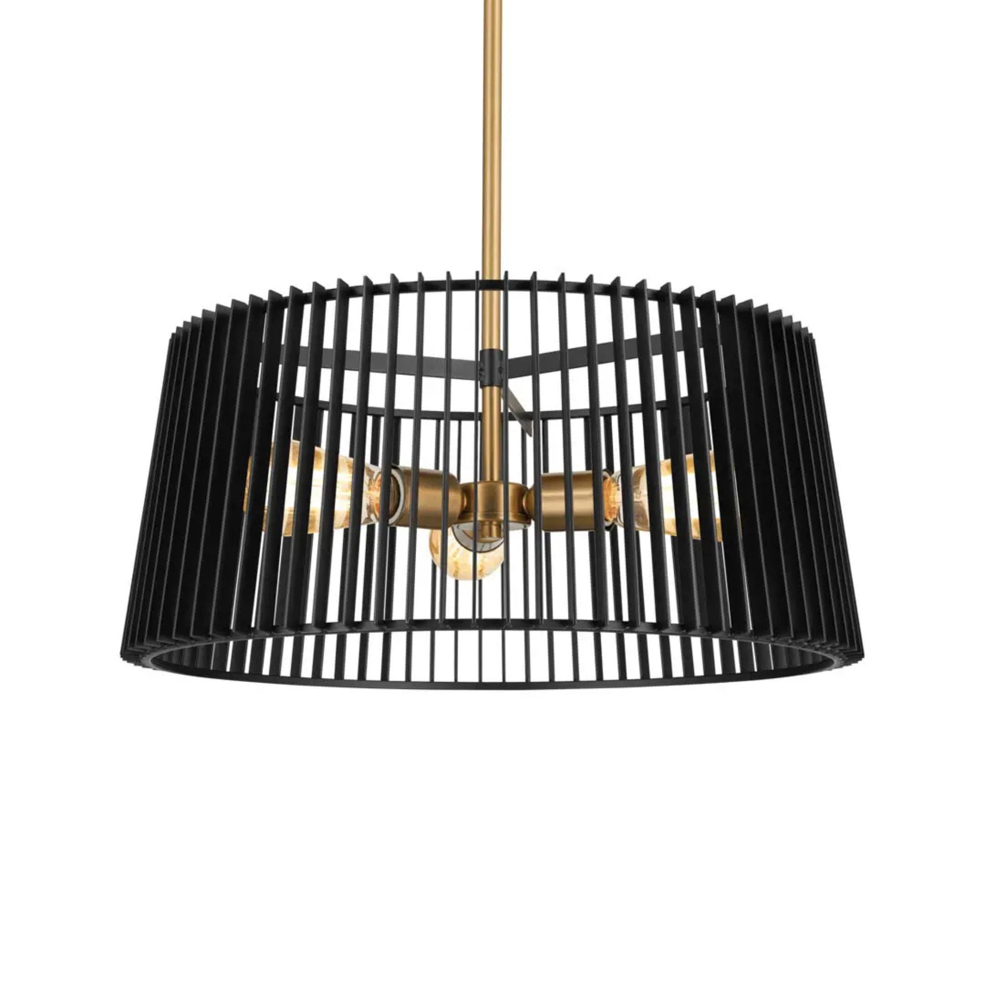Linara 19" 3-Light Pendant, Black Finish