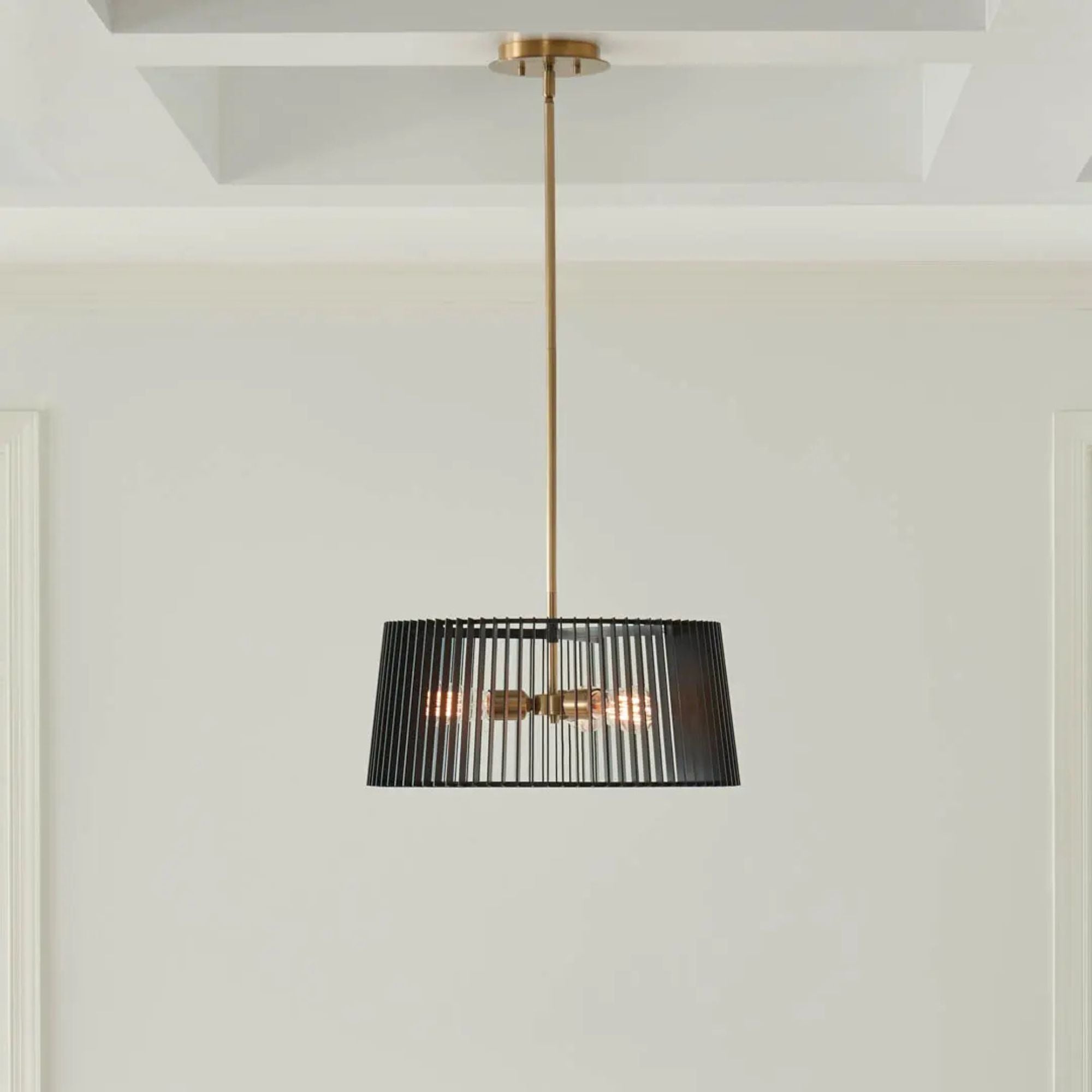 Linara 19" 3-Light Pendant, Black Finish
