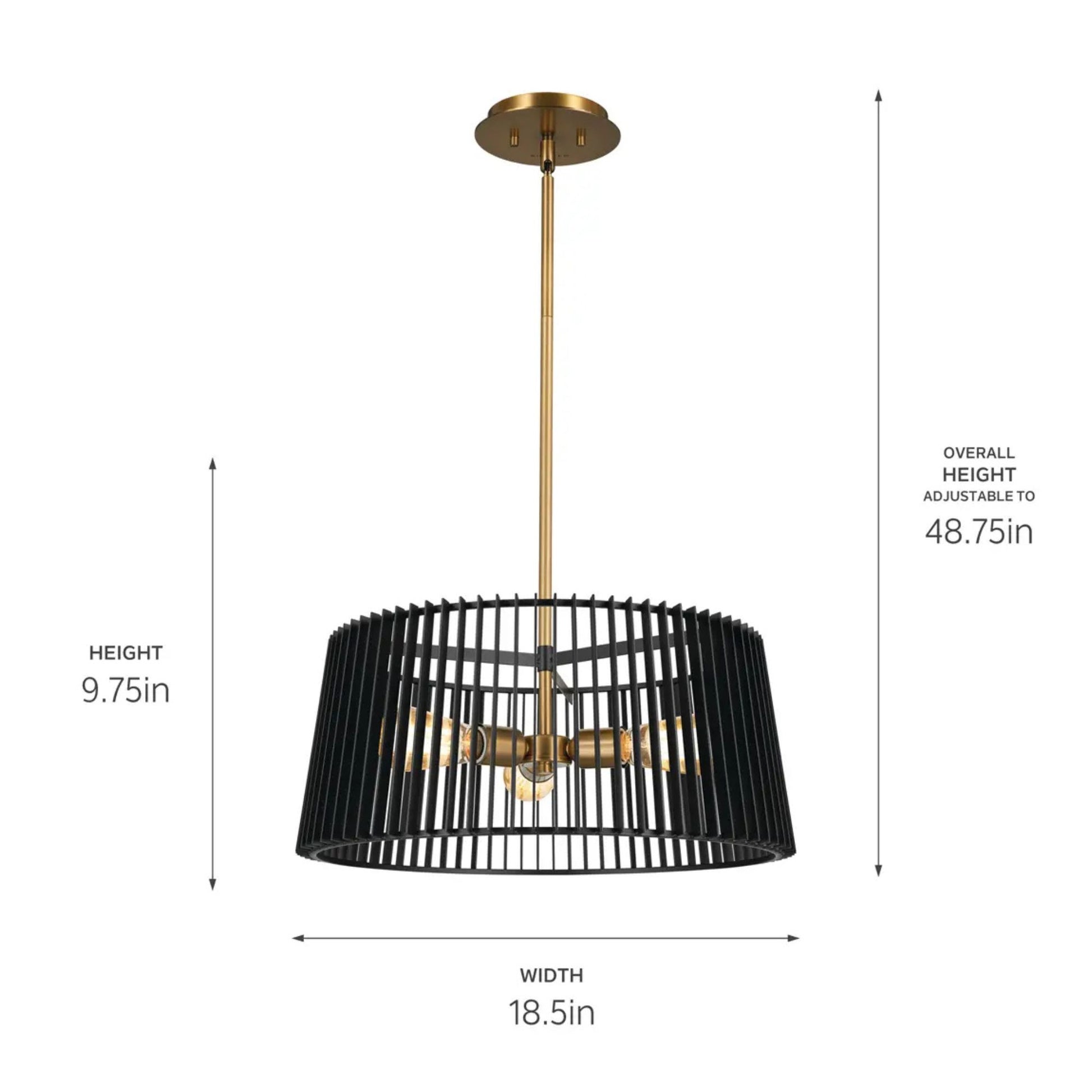 Kichler Lighting - Linara 19" 3-Light Pendant, Black Finish | Bees Lighting