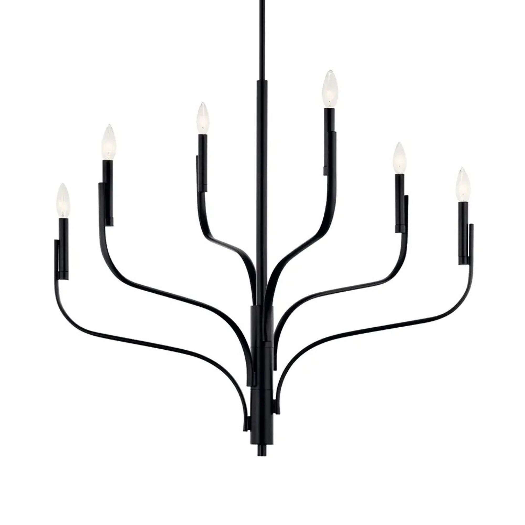 Livadia 36" 6-Light Chandelier, Black Finish