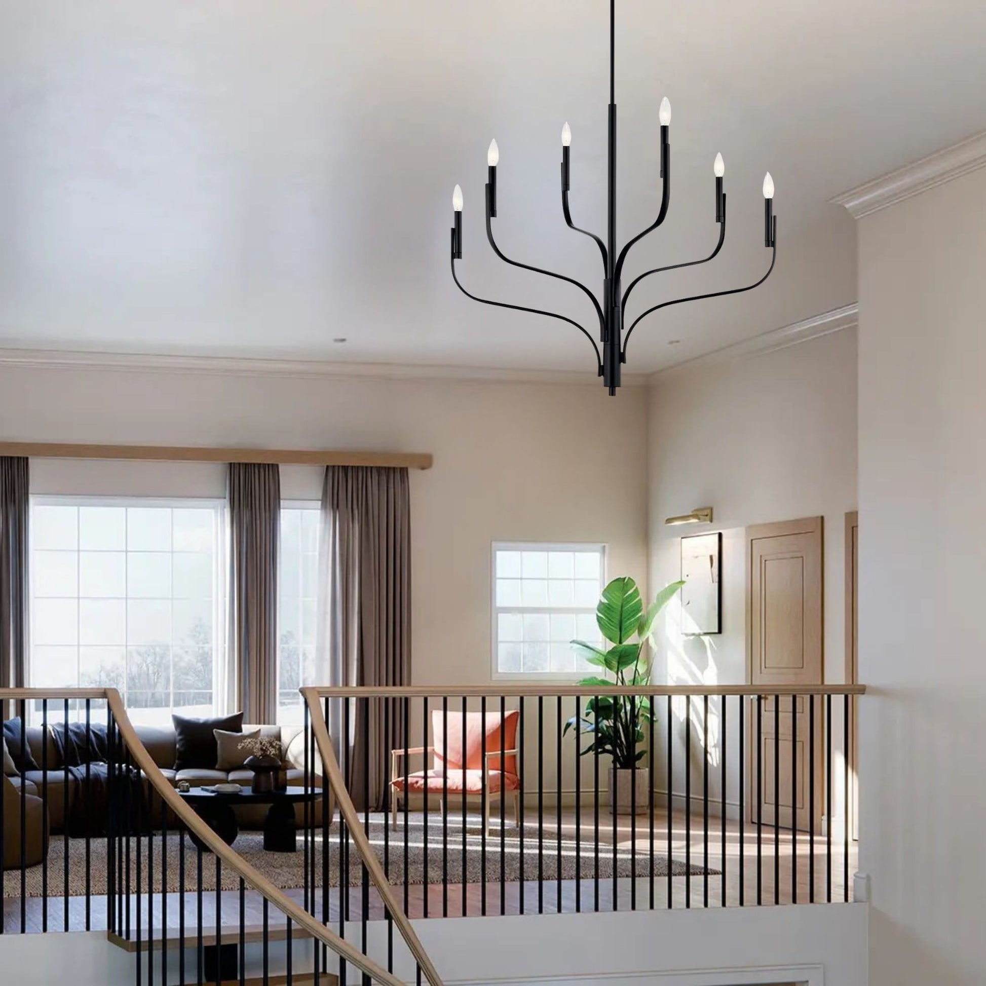 Kichler Lighting - Livadia 36" 6-Light Chandelier, Black Finish | Bees Lighting