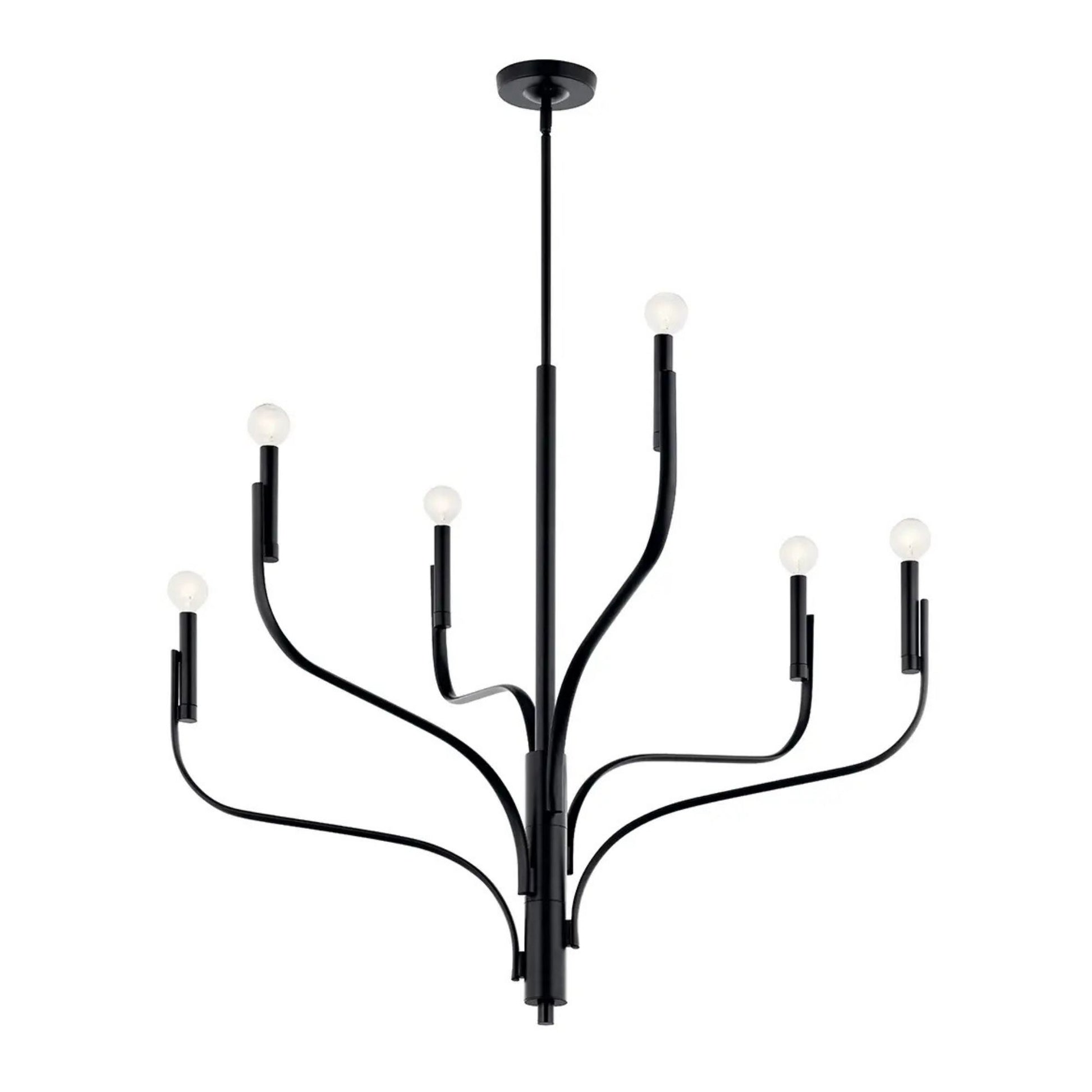 Kichler Lighting - Livadia 36" 6-Light Chandelier, Black Finish | Bees Lighting