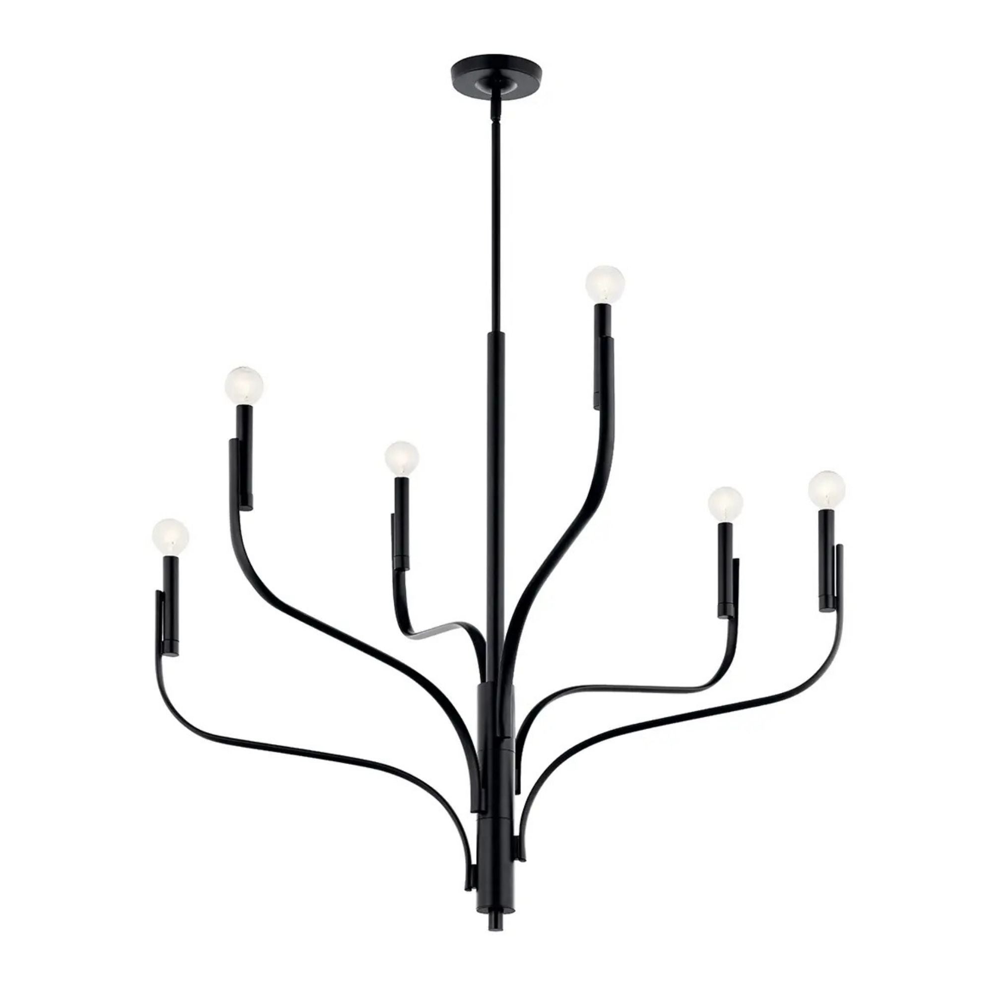 Kichler Lighting - Livadia 36" 6-Light Chandelier, Black Finish | Bees Lighting