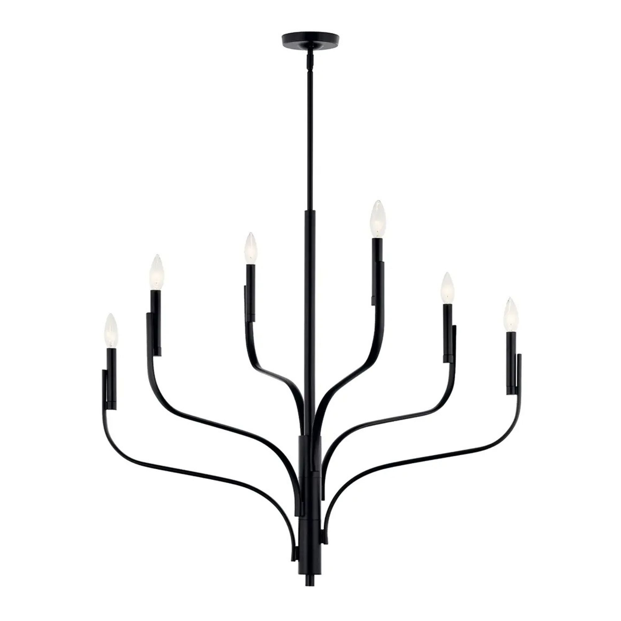 Kichler Lighting - Livadia 36" 6-Light Chandelier, Black Finish | Bees Lighting