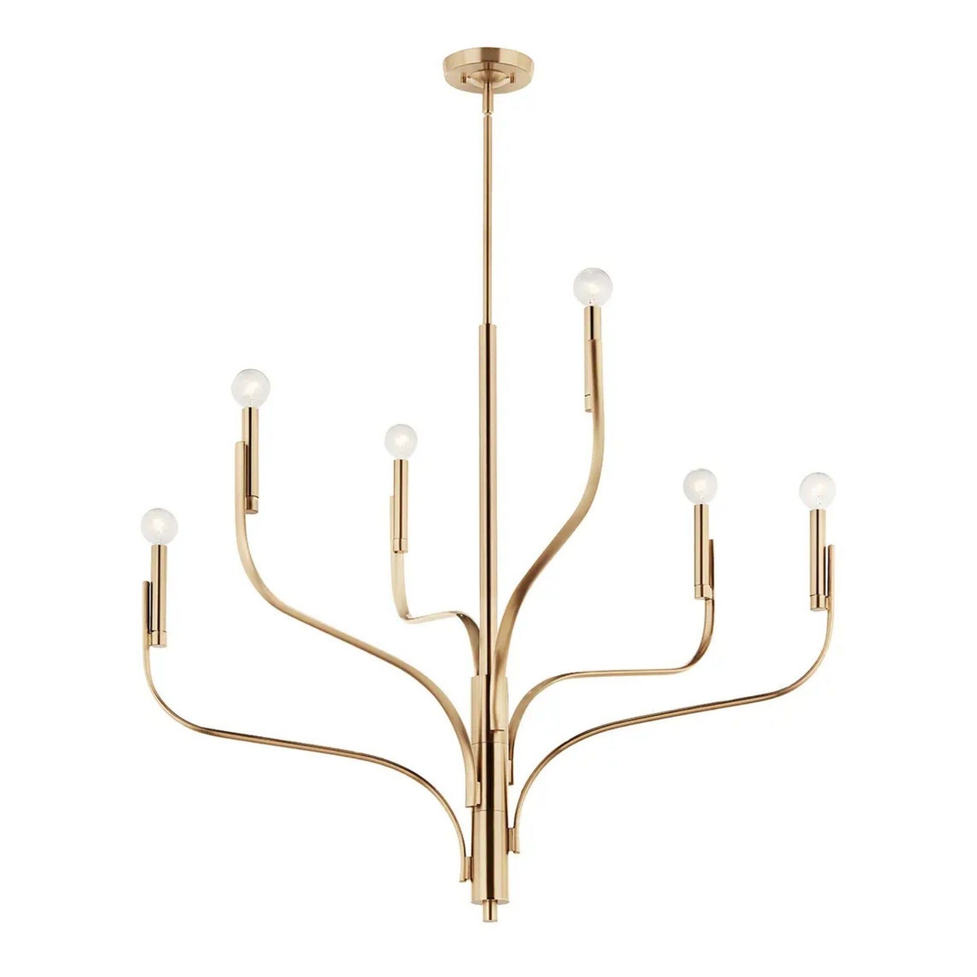 Kichler Lighting - Livadia 36" 6-Light Chandelier, Champagne Bronze Finish | Bees Lighting