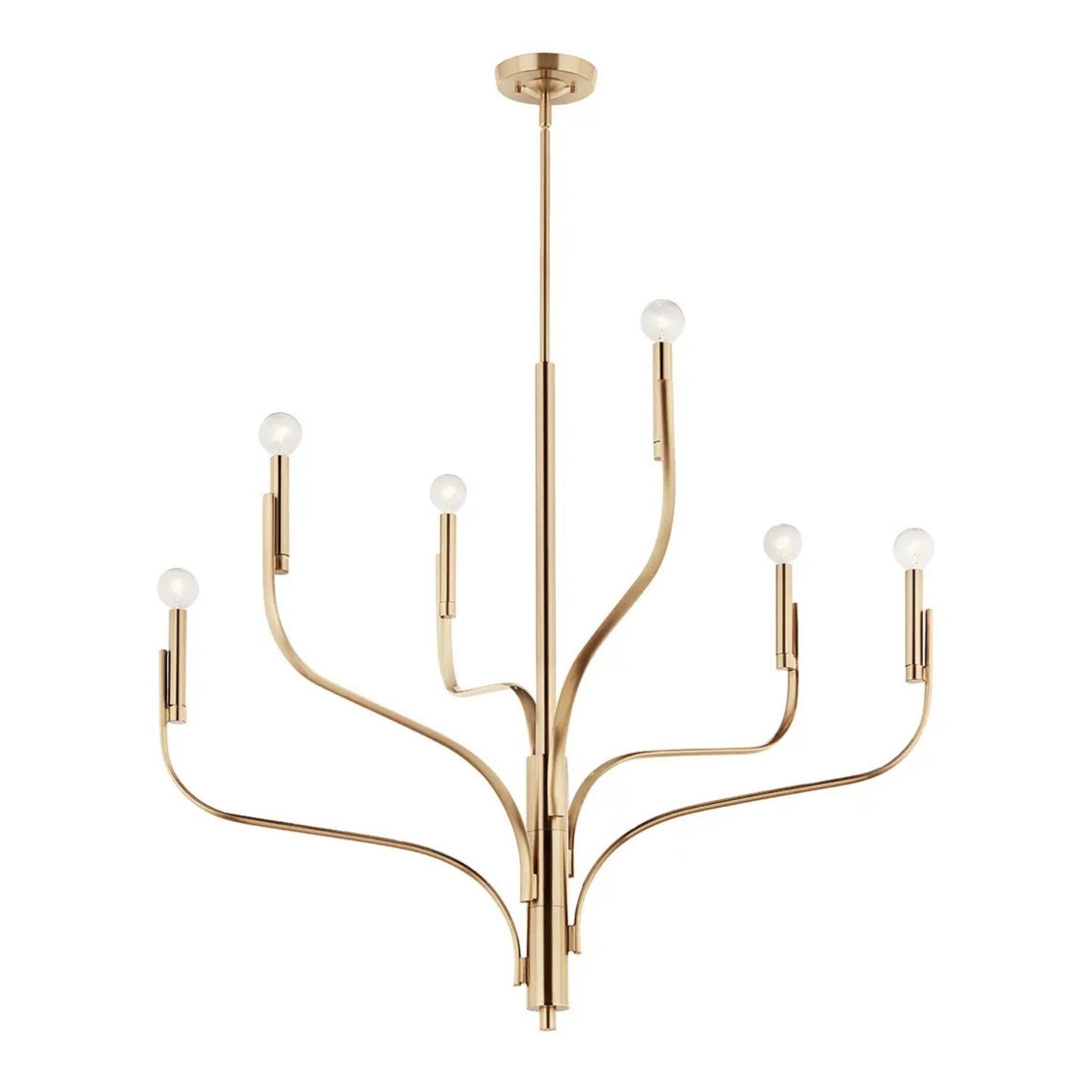 Kichler Lighting - Livadia 36" 6-Light Chandelier, Champagne Bronze Finish | Bees Lighting