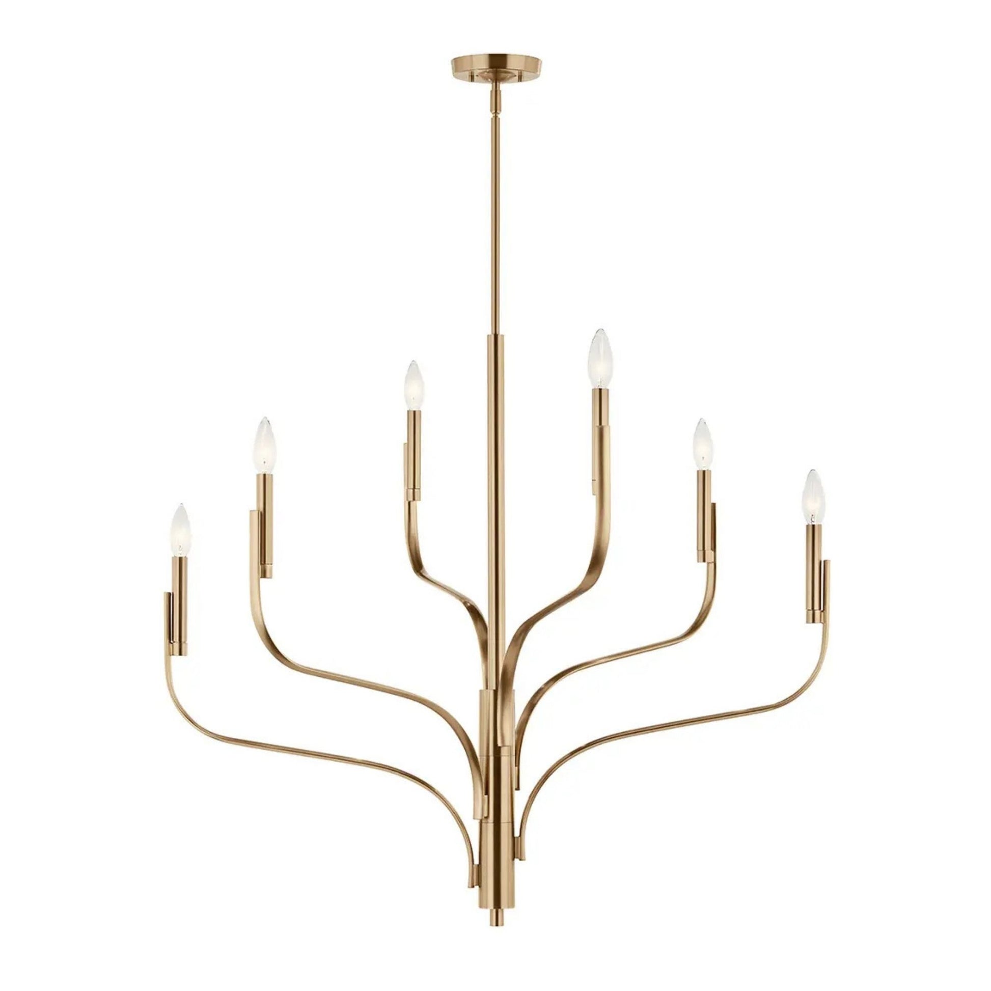 Kichler Lighting - Livadia 36" 6-Light Chandelier, Champagne Bronze Finish | Bees Lighting