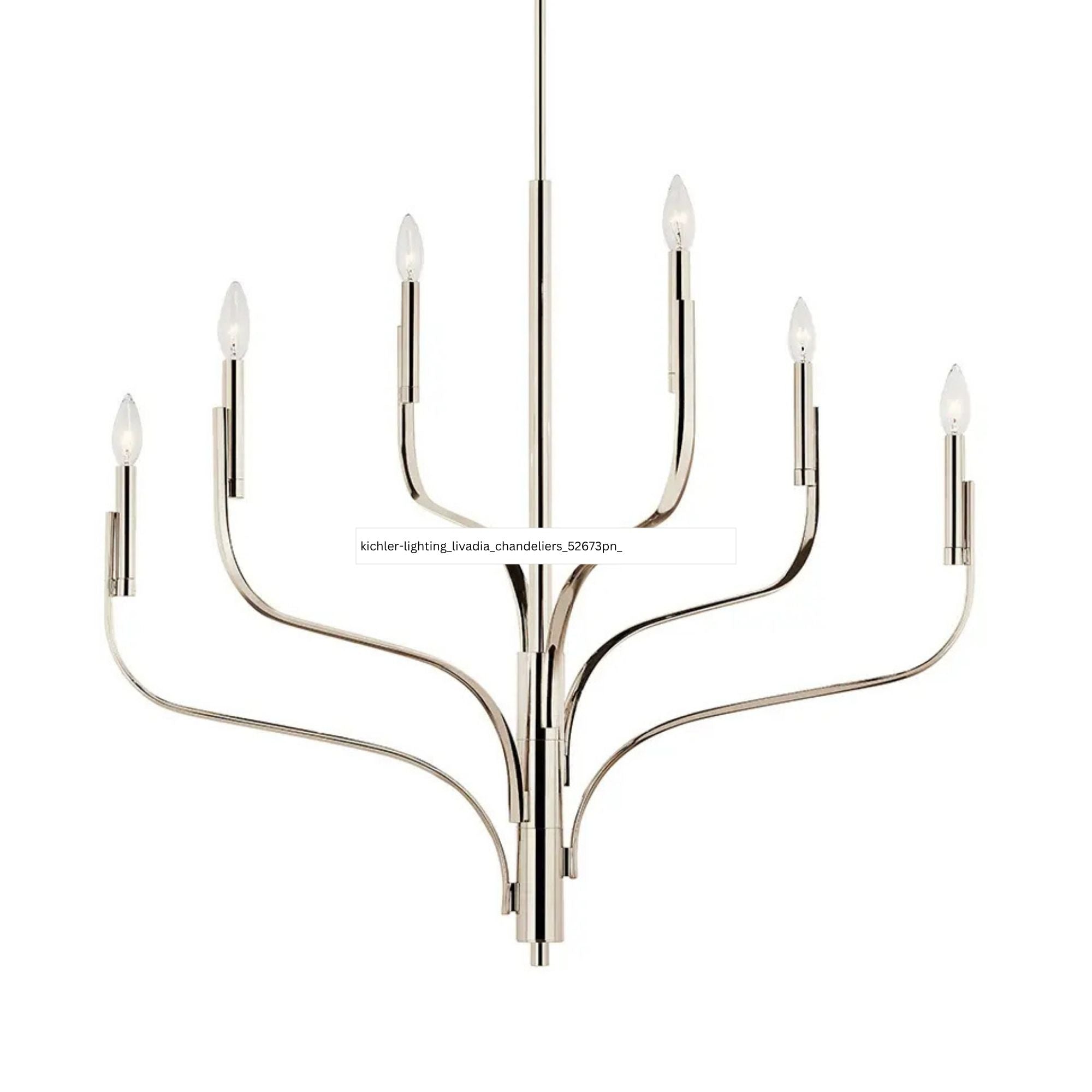 Livadia 36" 6-Light Chandelier, Polished Nickel Finish