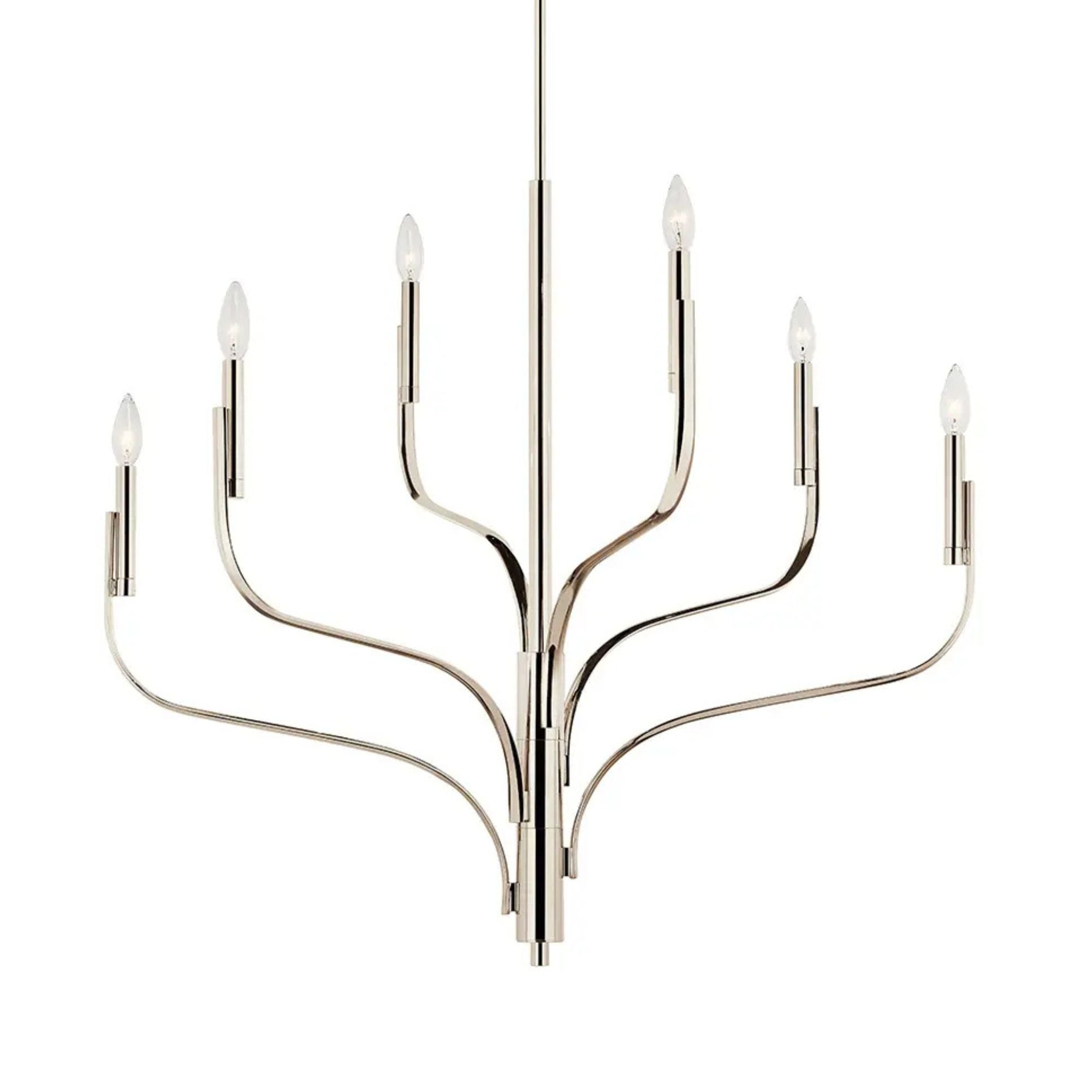 Livadia 36" 6-Light Chandelier, Polished Nickel Finish