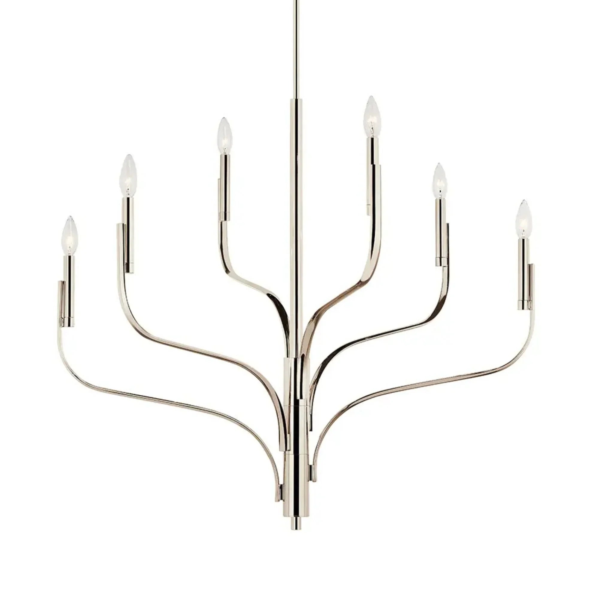 Livadia 36" 6-Light Chandelier, Polished Nickel Finish