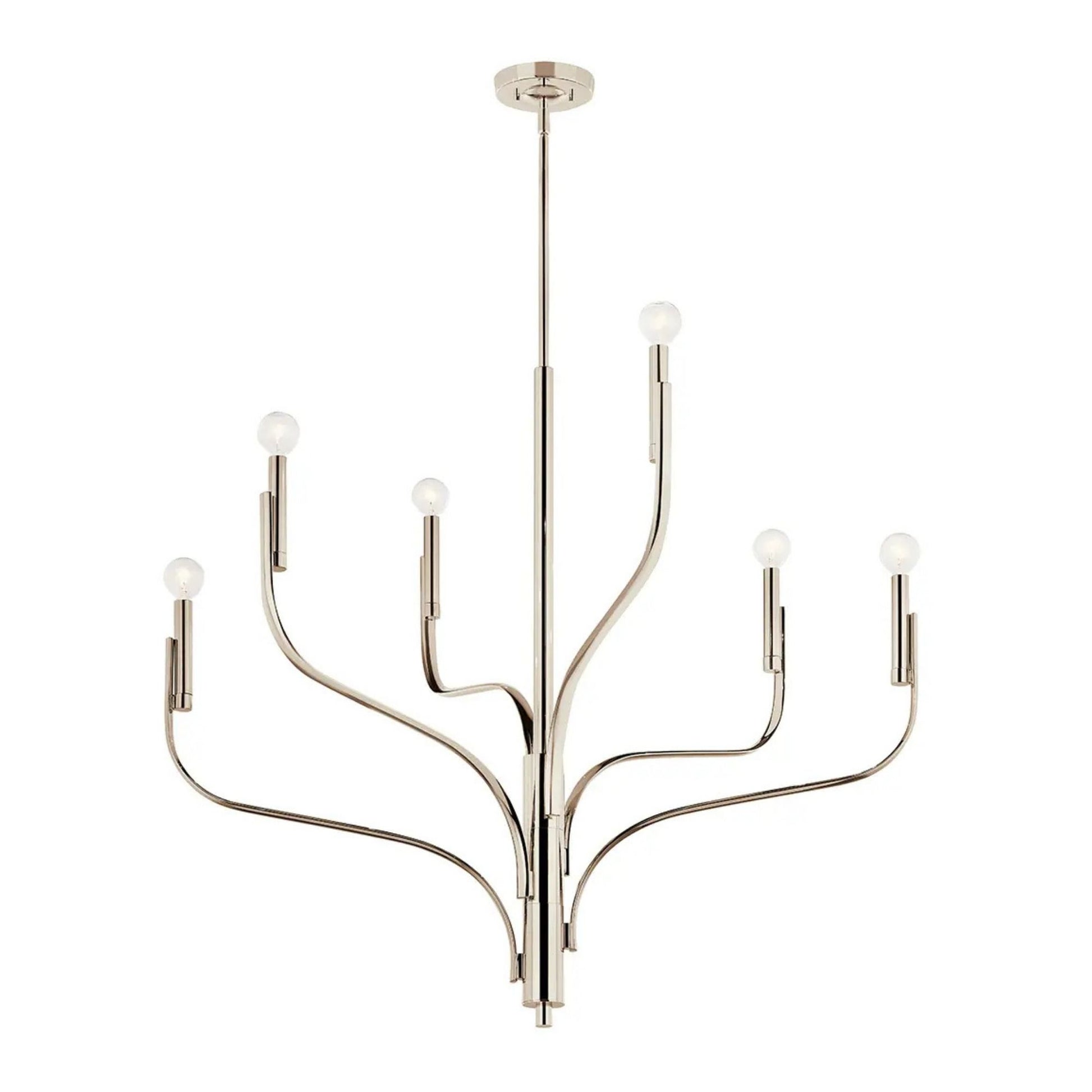 Kichler Lighting - Livadia 36" 6-Light Chandelier, Polished Nickel Finish | Bees Lighting