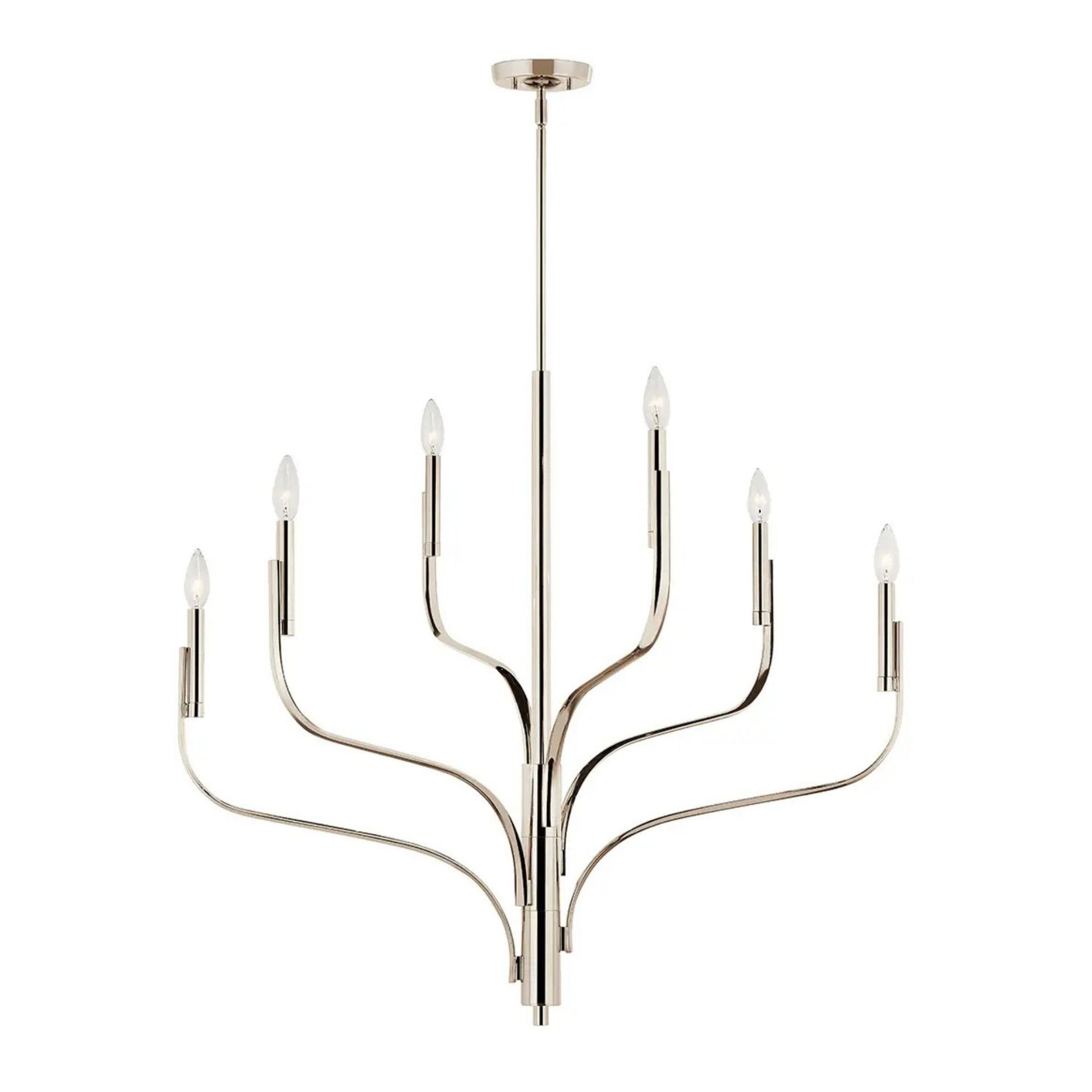 Kichler Lighting - Livadia 36" 6-Light Chandelier, Polished Nickel Finish | Bees Lighting