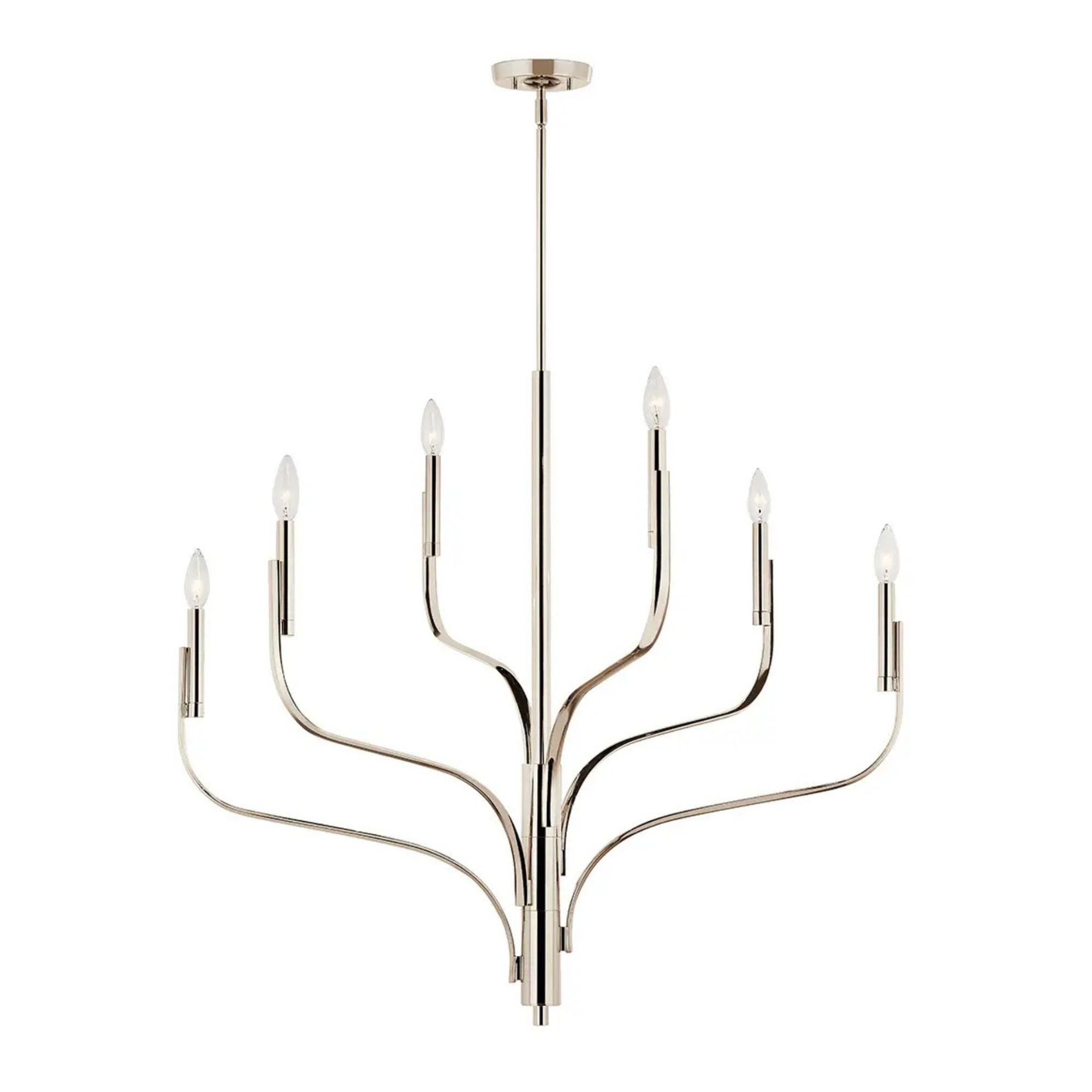 Kichler Lighting - Livadia 36" 6-Light Chandelier, Polished Nickel Finish | Bees Lighting