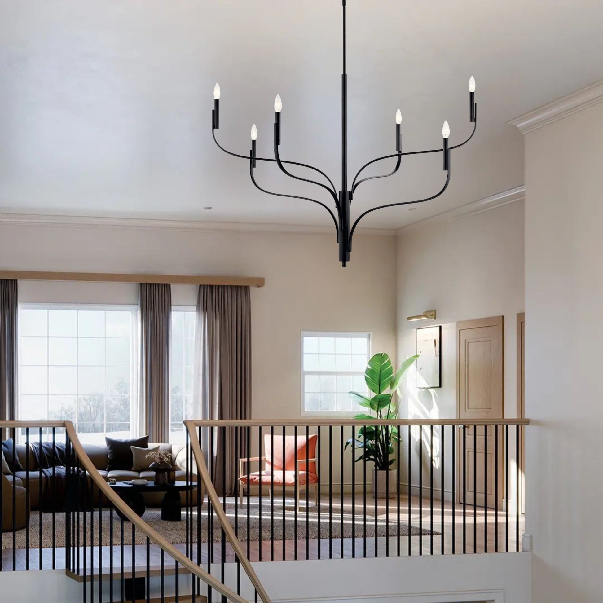 Kichler Lighting - Livadia 47" 6-Light Chandelier, Black Finish | Bees Lighting