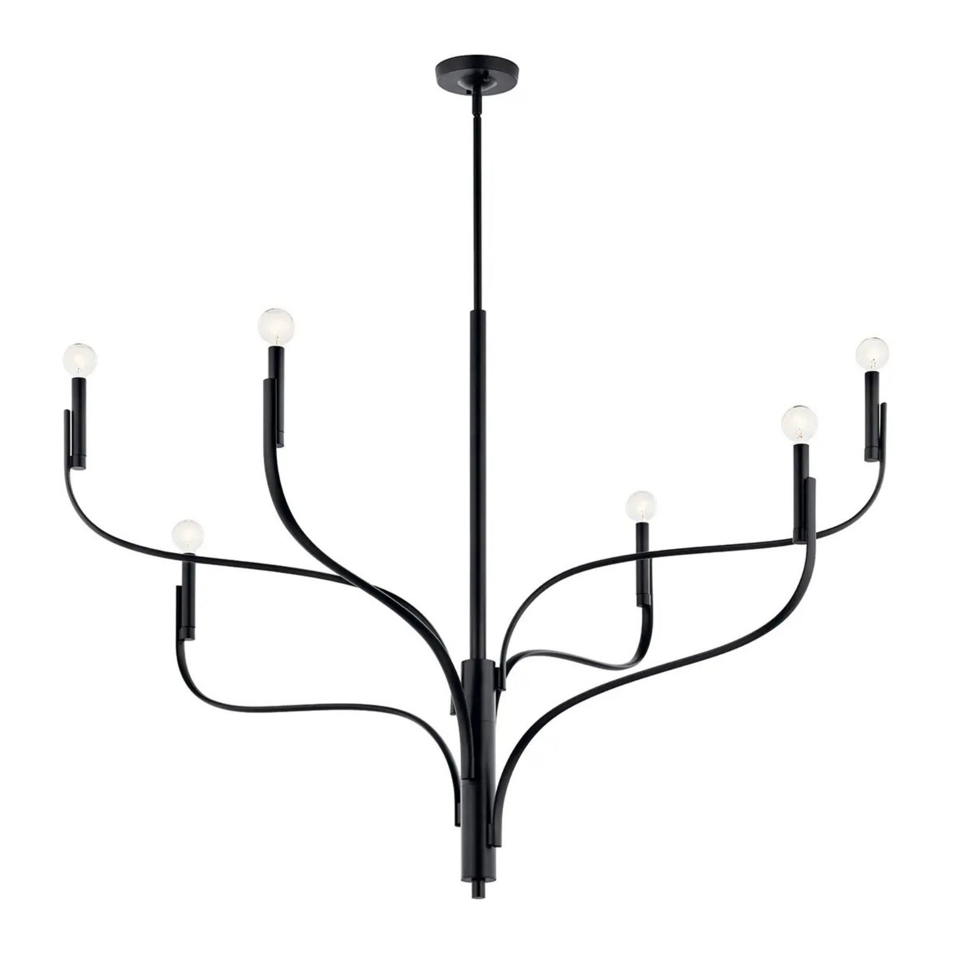 Kichler Lighting - Livadia 47" 6-Light Chandelier, Black Finish | Bees Lighting