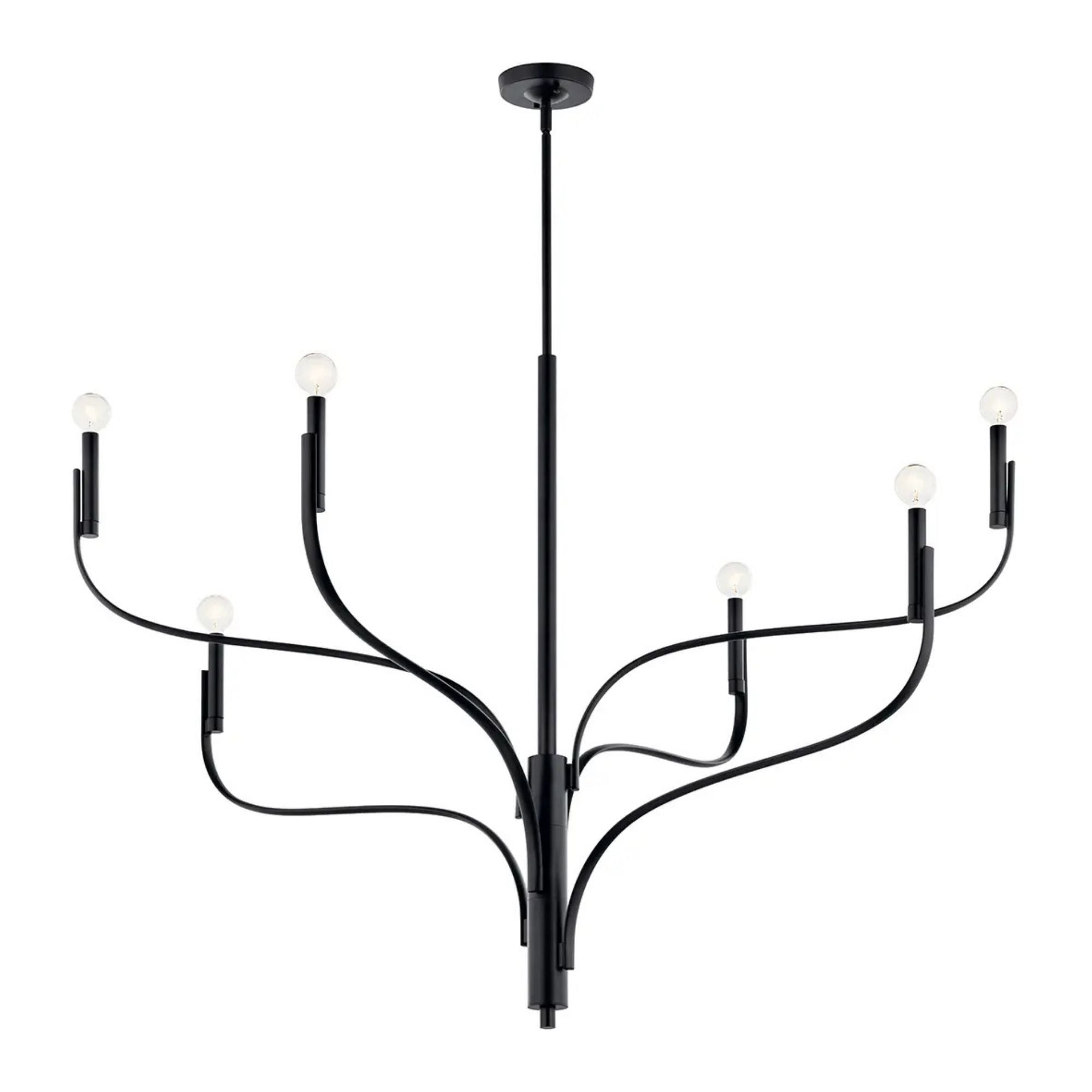 Kichler Lighting - Livadia 47" 6-Light Chandelier, Black Finish | Bees Lighting
