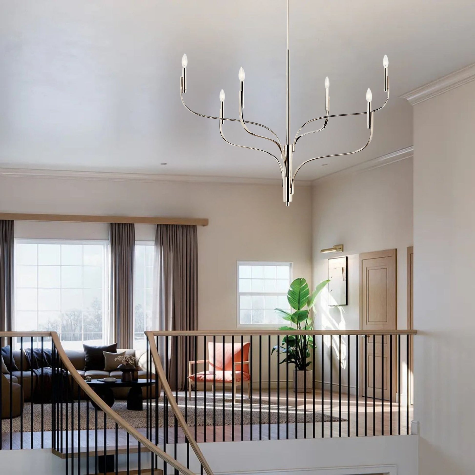 Kichler Lighting - Livadia 47" 6-Light Chandelier, Polished Nickel Finish | Bees Lighting