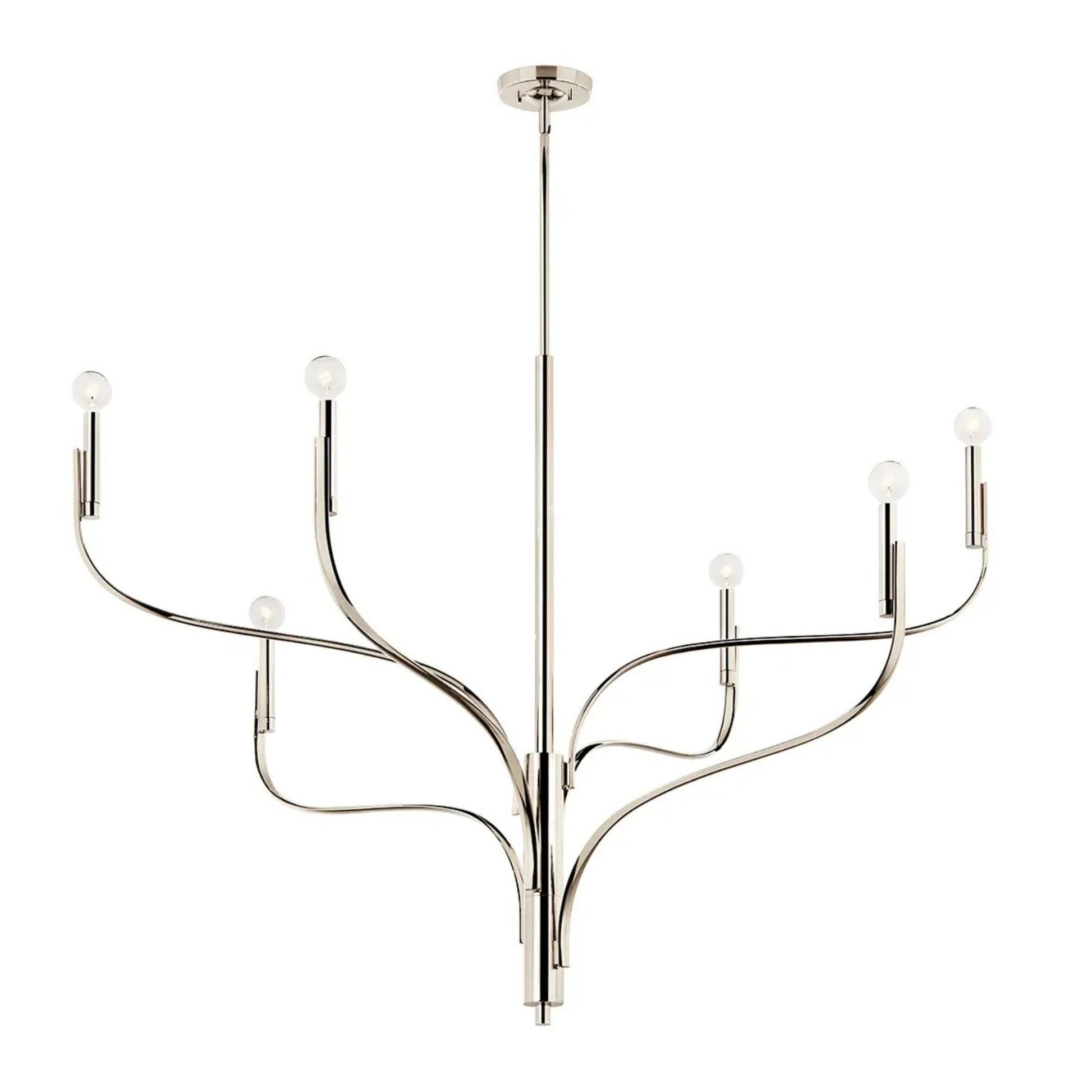 Kichler Lighting - Livadia 47" 6-Light Chandelier, Polished Nickel Finish | Bees Lighting