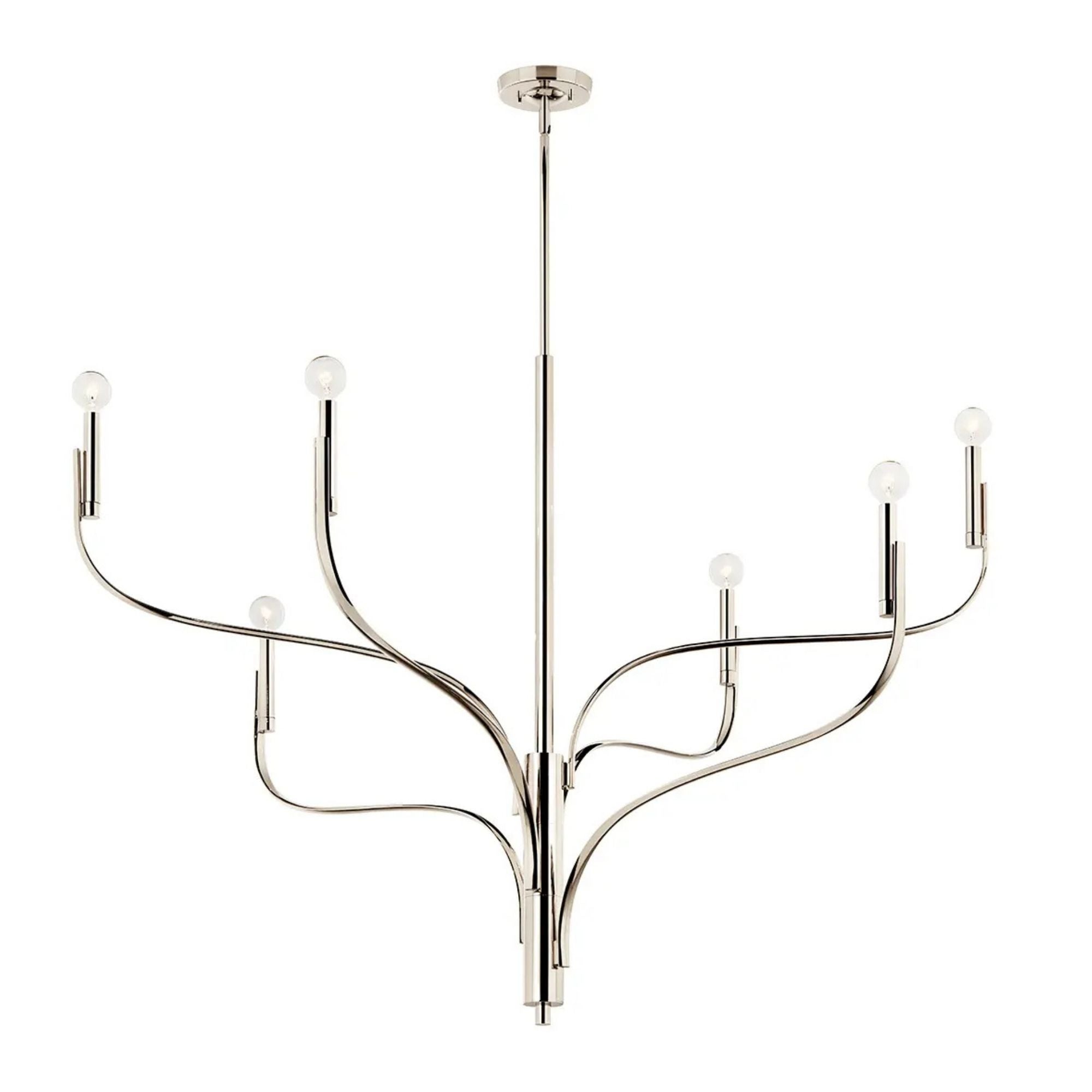 Kichler Lighting - Livadia 47" 6-Light Chandelier, Polished Nickel Finish | Bees Lighting