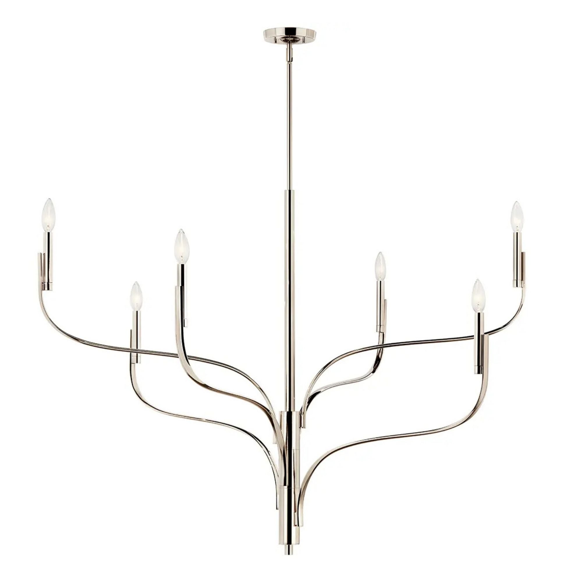 Kichler Lighting - Livadia 47" 6-Light Chandelier, Polished Nickel Finish | Bees Lighting