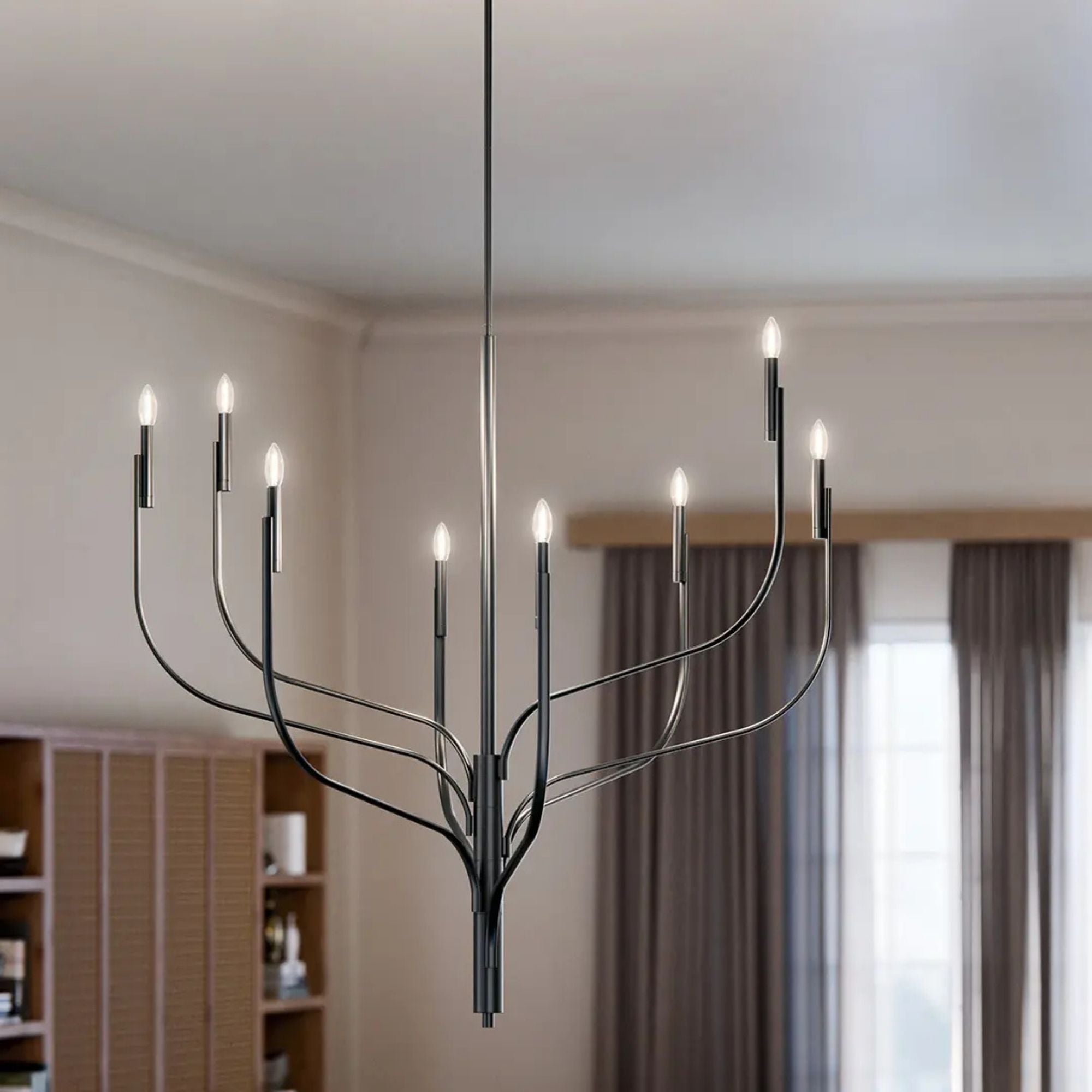 Kichler Lighting - Livadia 48" 8-Light Chandelier, Black Finish | Bees Lighting