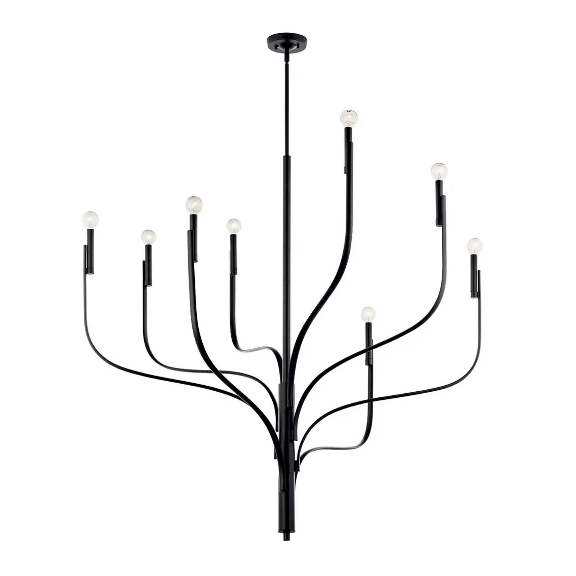 Kichler Lighting - Livadia 48" 8-Light Chandelier, Black Finish | Bees Lighting