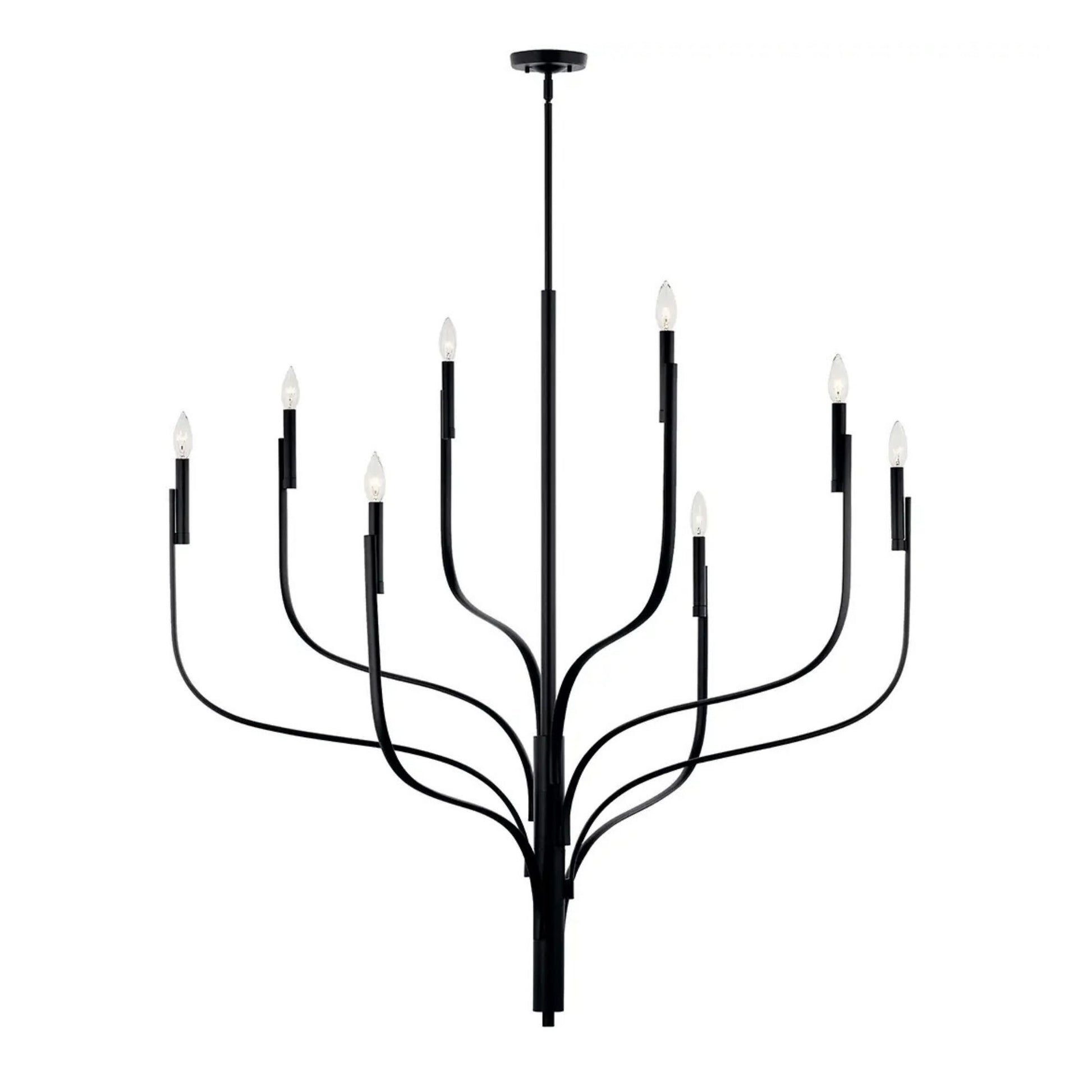 Kichler Lighting - Livadia 48" 8-Light Chandelier, Black Finish | Bees Lighting