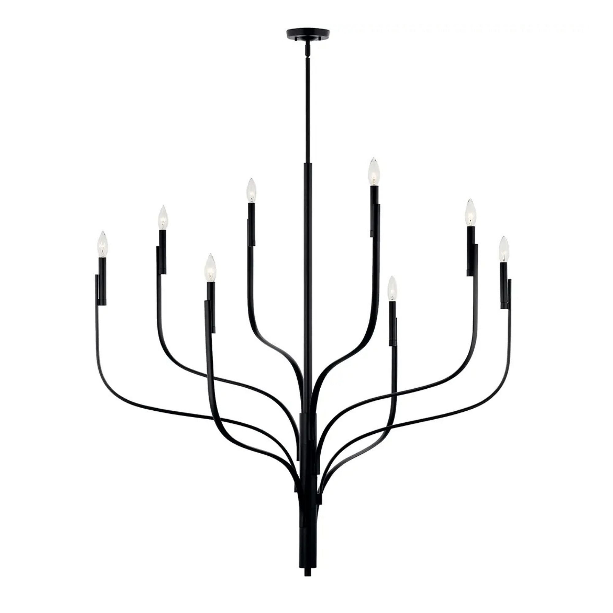 Kichler Lighting - Livadia 48" 8-Light Chandelier, Black Finish | Bees Lighting
