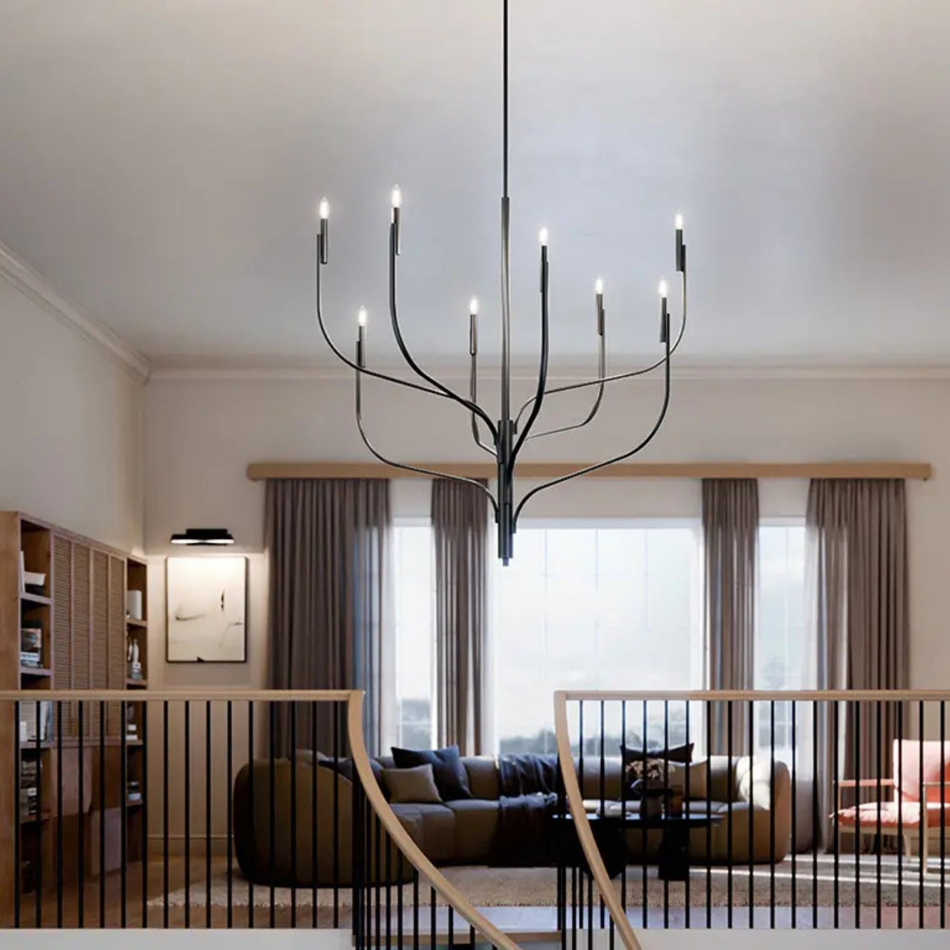 Kichler Lighting - Livadia 48" 8-Light Chandelier, Black Finish | Bees Lighting